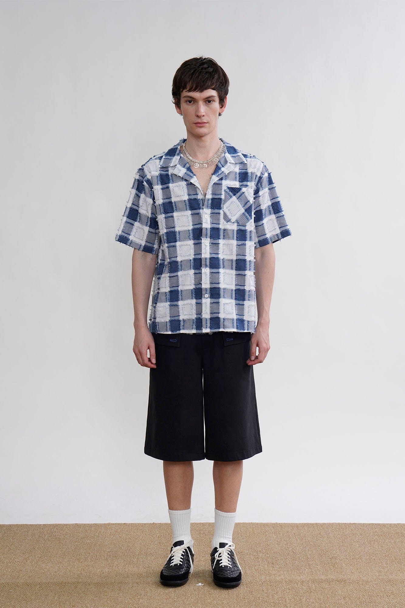 ORAL UTOPIA Contrast Stitch Flap Pocket Straight-Leg Shorts, premium urban and streetwear designers apparel on PROJECTISR.com, ORAL UTOPIA