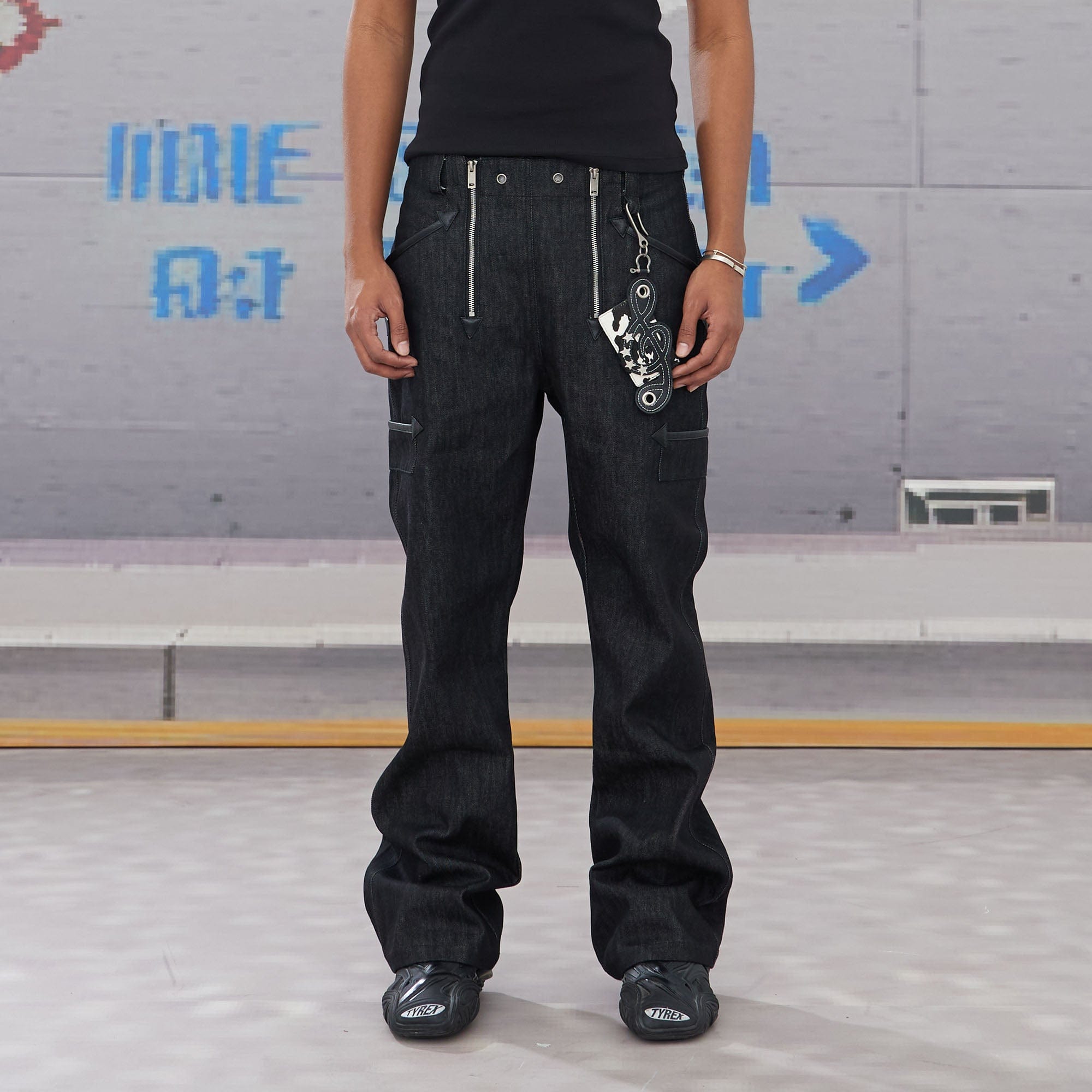 DND4DES Double-Zipper Multi-Pocket Raw Jeans, premium urban and streetwear designers apparel on PROJECTISR.com, DND4DES