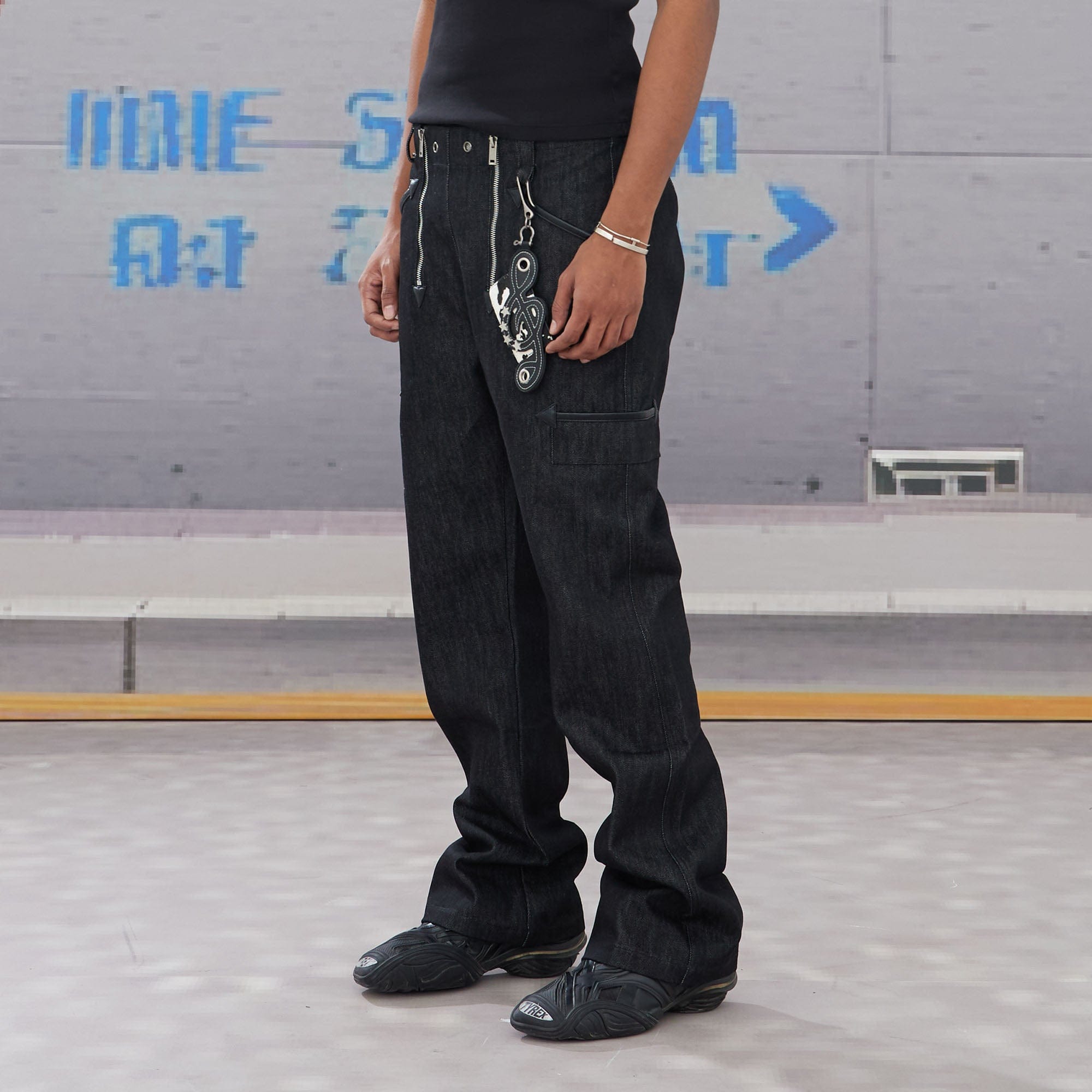 DND4DES Double-Zipper Multi-Pocket Raw Jeans, premium urban and streetwear designers apparel on PROJECTISR.com, DND4DES