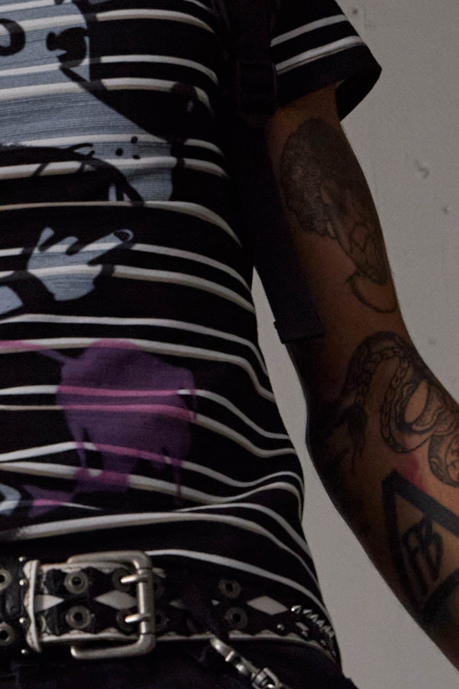 DND4DES The Rat Graffiti Striped T-Shirt, premium urban and streetwear designers apparel on PROJECTISR.com, DND4DES