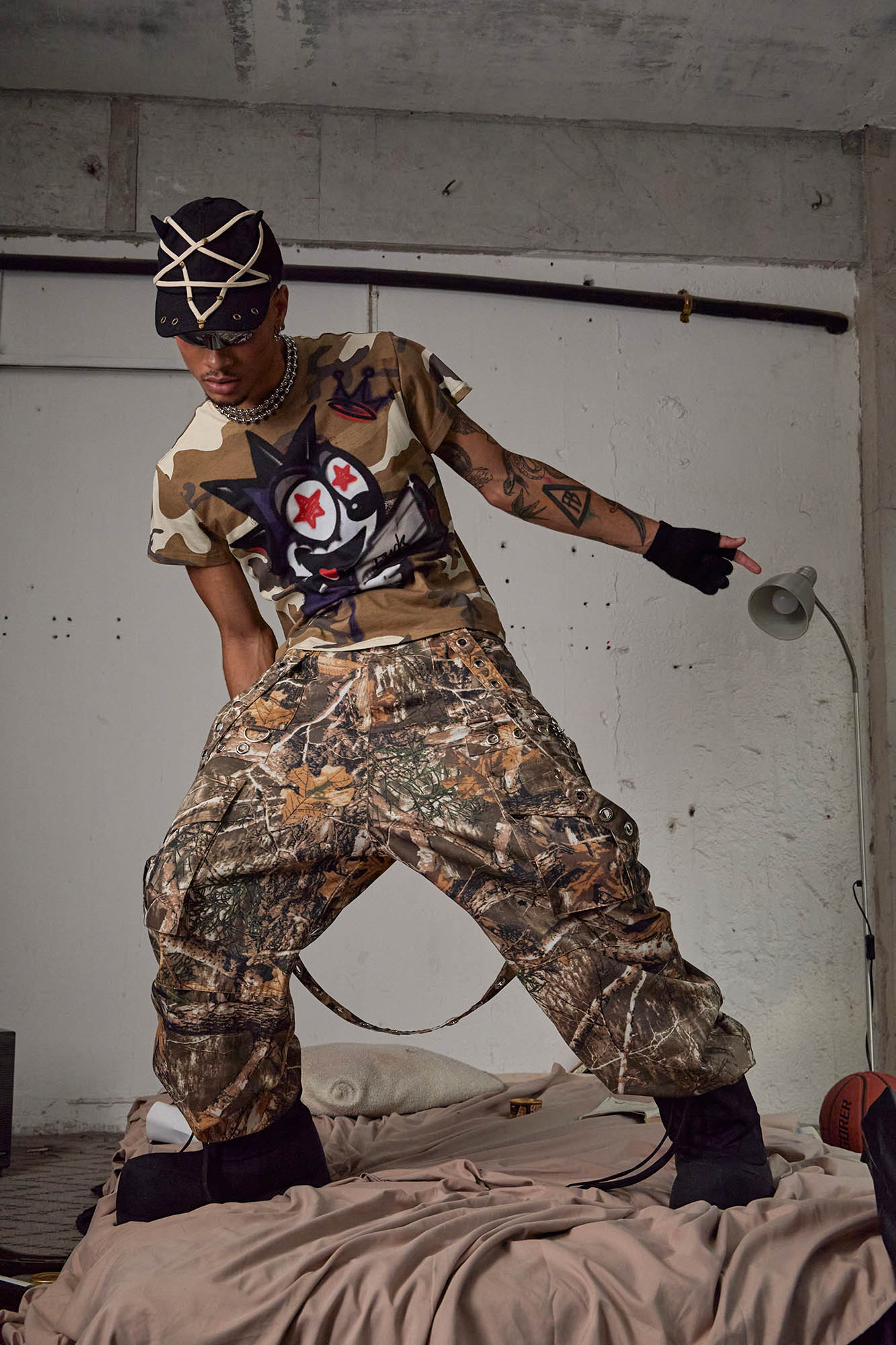 DND4DES Felix Camo Graffiti T-Shirt, premium urban and streetwear designers apparel on PROJECTISR.com, DND4DES