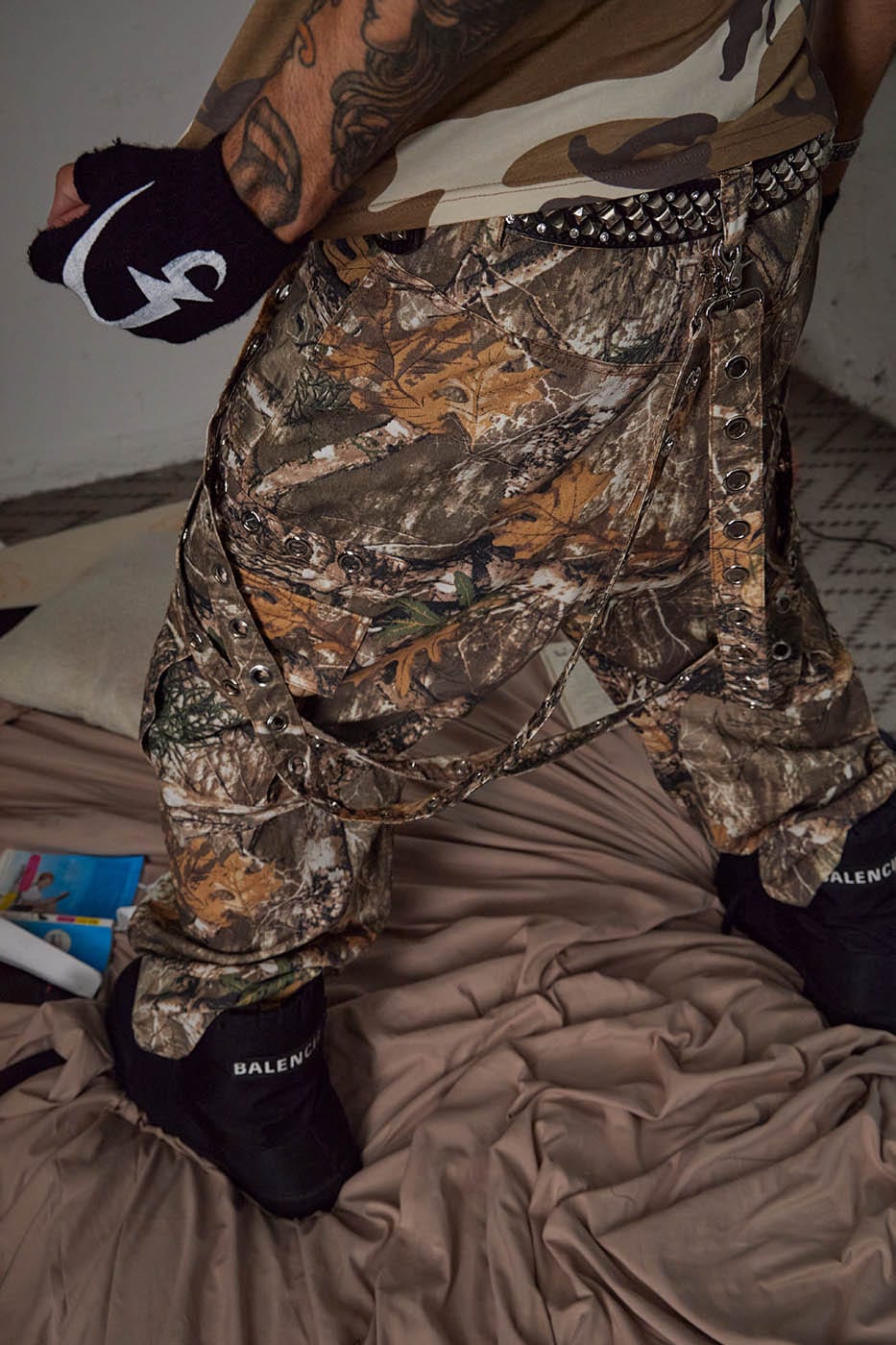 DND4DES Camo Detachable Strapped Cargo Pants, premium urban and streetwear designers apparel on PROJECTISR.com, DND4DES
