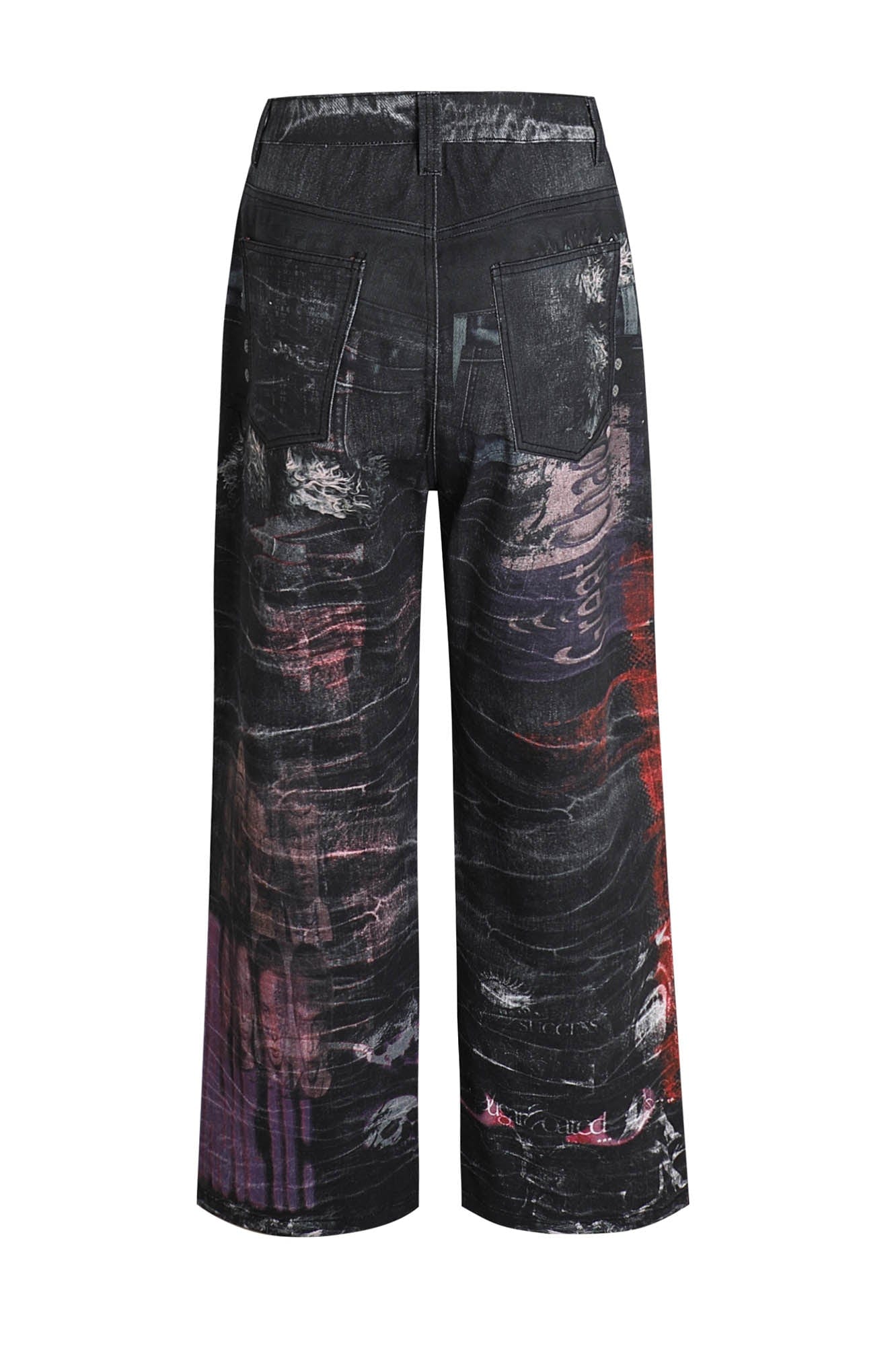 DND4DES Distressed Cyber Virus Flared Jeans, premium urban and streetwear designers apparel on PROJECTISR.com, DND4DES