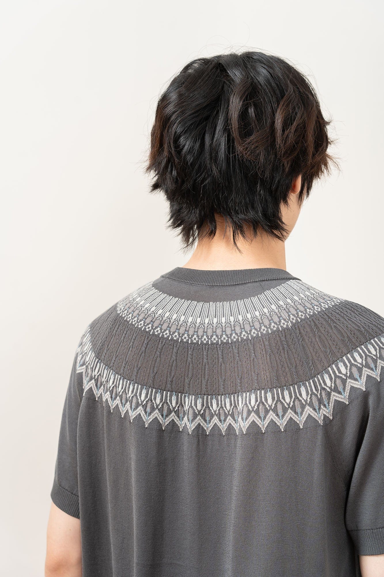 MOITIEDEPETALE Fair Isle Jacquard Tee, premium urban and streetwear designers apparel on PROJECTISR.com, MOITIEDEPETALE