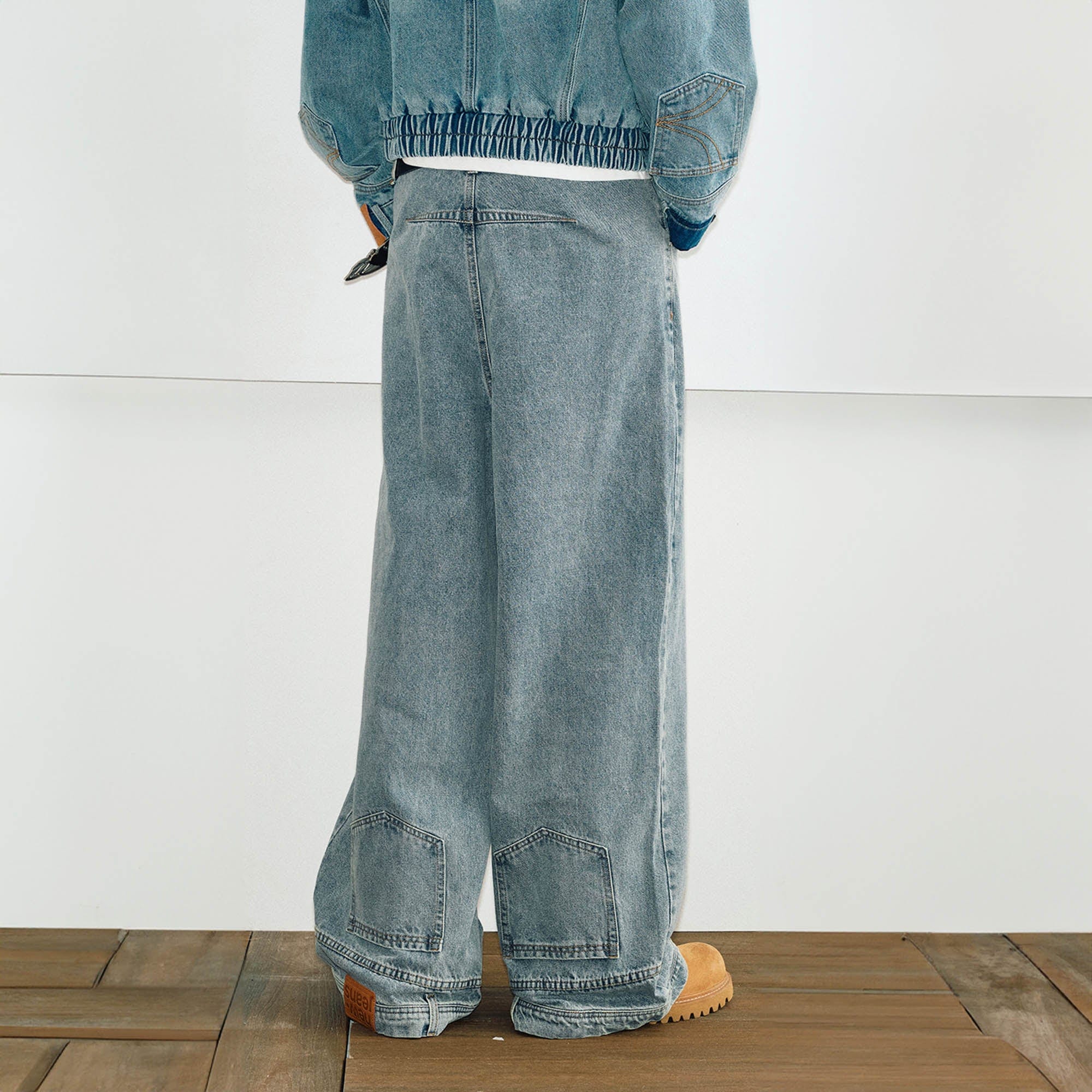 KREATE Inverted Deconstructed Baggy Jeans, premium urban and streetwear designers apparel on PROJECTISR.com, KREATE