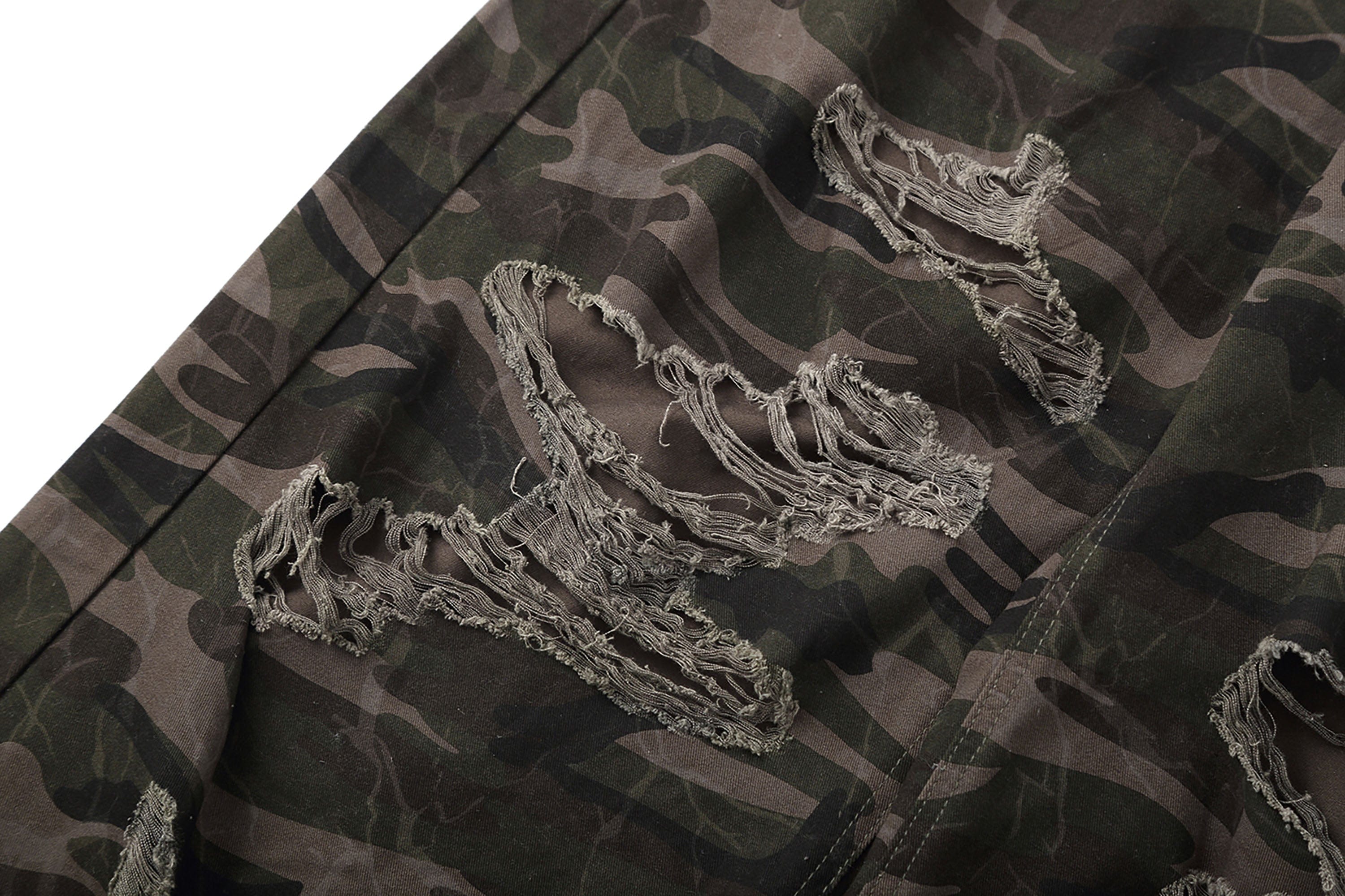 CLP Camo Ripped Straight-Leg Jeans, premium urban and streetwear designers apparel on PROJECTISR.com, CLP