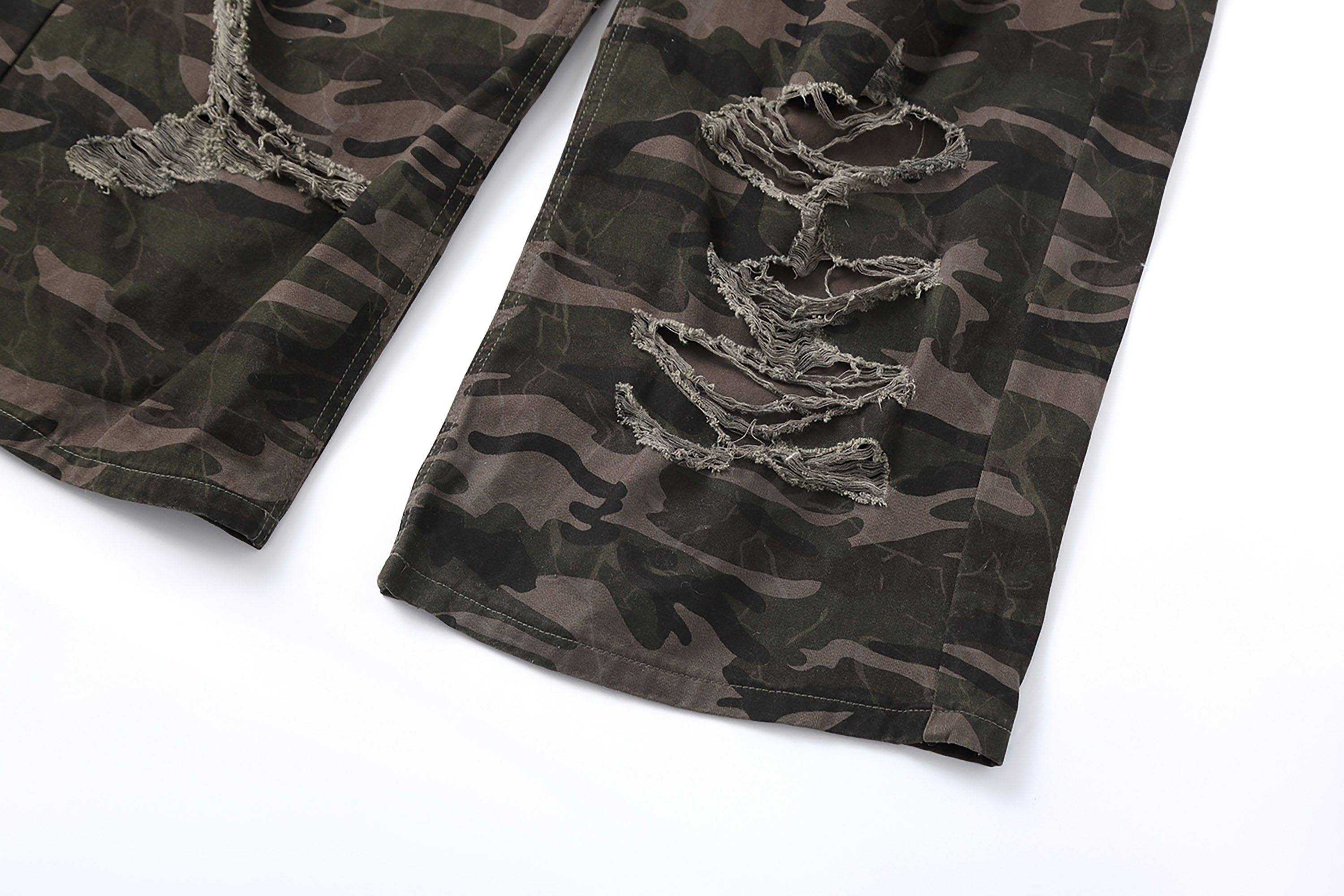 CLP Camo Ripped Straight-Leg Jeans, premium urban and streetwear designers apparel on PROJECTISR.com, CLP