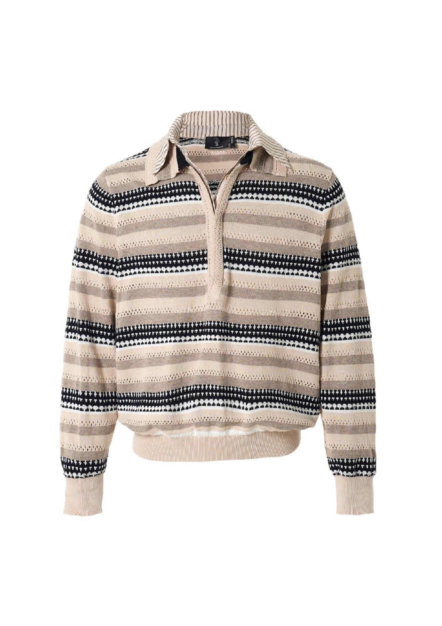 STEEPC Stripe Faux-Layered Polo Sweater, premium urban and streetwear designers apparel on PROJECTISR.com, STEEPC