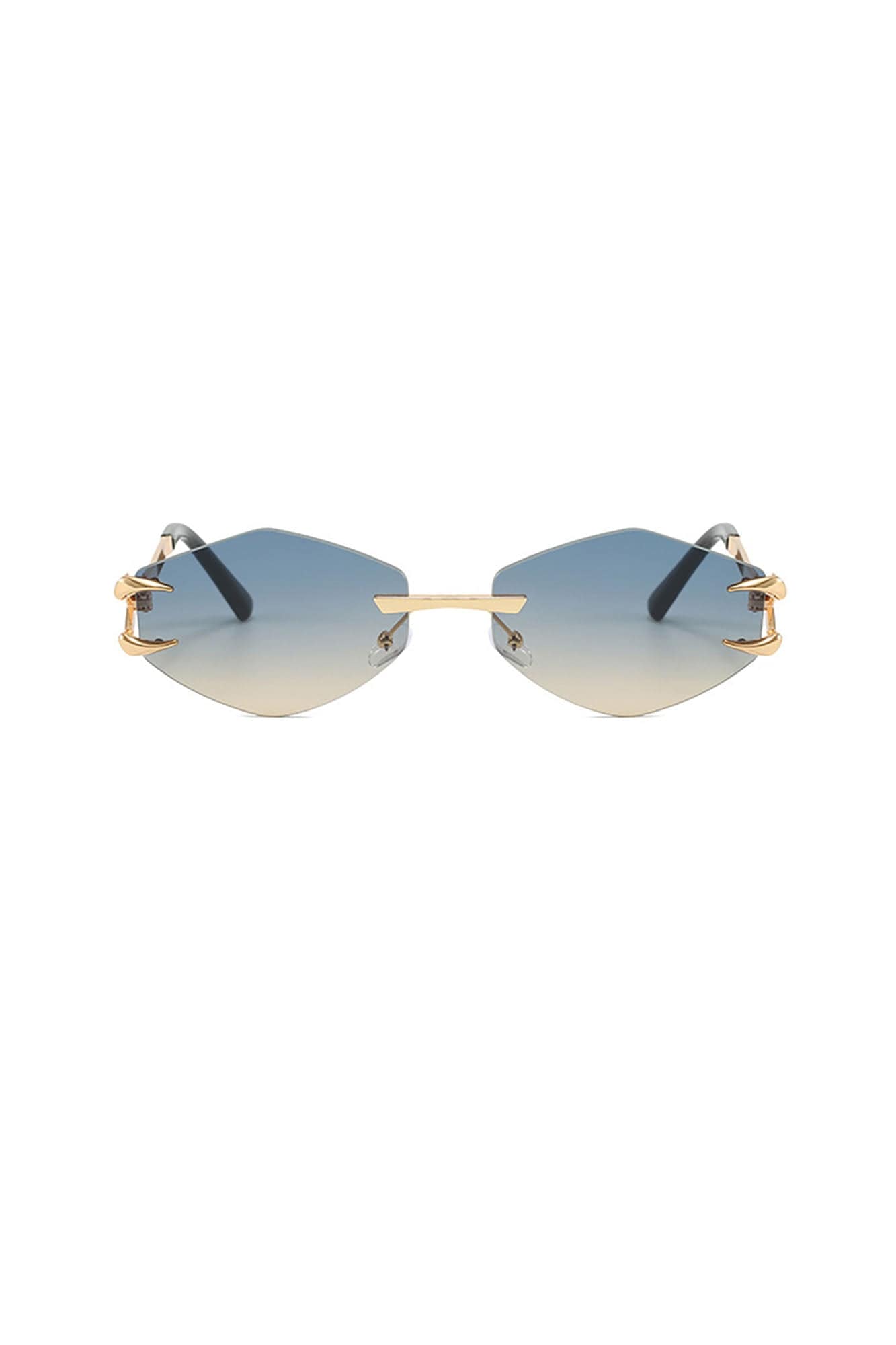 DAMAGE ASIA Claw Temple Gradient Hex Lens Rimless Sunglasses, premium urban and streetwear designers apparel on PROJECTISR.com, DAMAGE ASIA