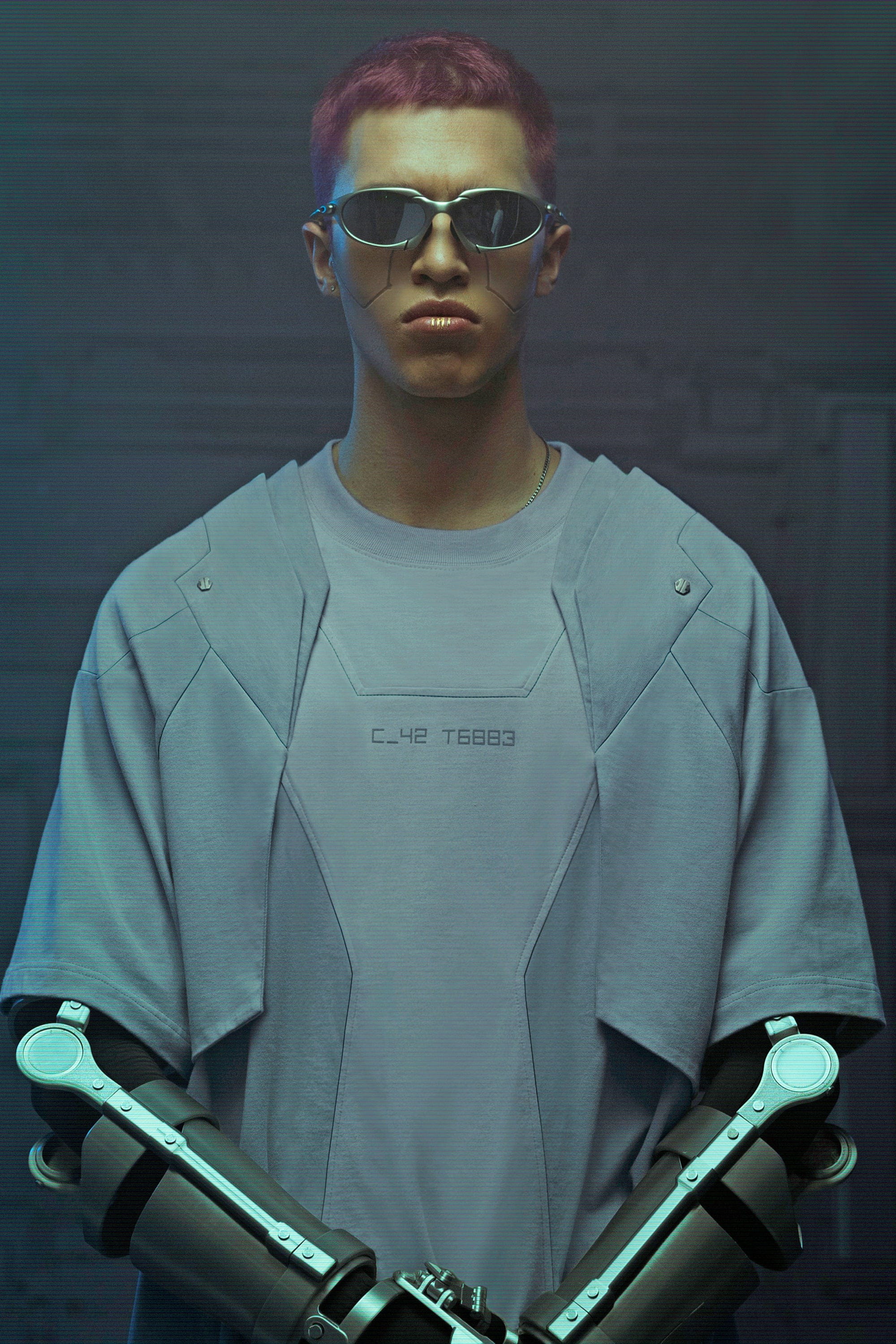 XIPHEVIL Deep Zone Deconstructed Armor Rivet T-Shirt Light Grey, premium urban and streetwear designers apparel on PROJECTISR.com, XIPHEVIL