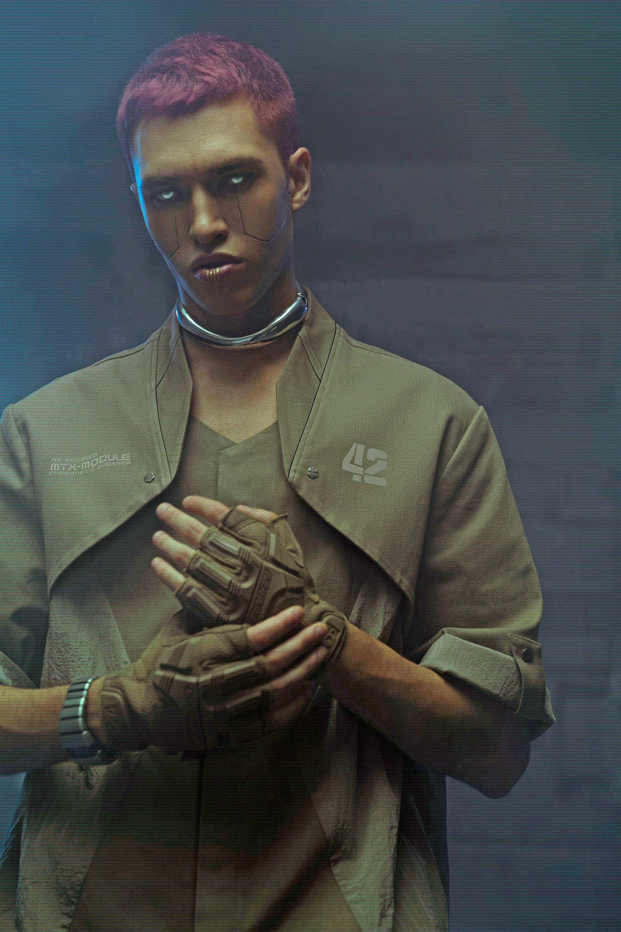 XIPHEVIL Terminal Layered Rivet Half Shirt Army Green, premium urban and streetwear designers apparel on PROJECTISR.com, XIPHEVIL