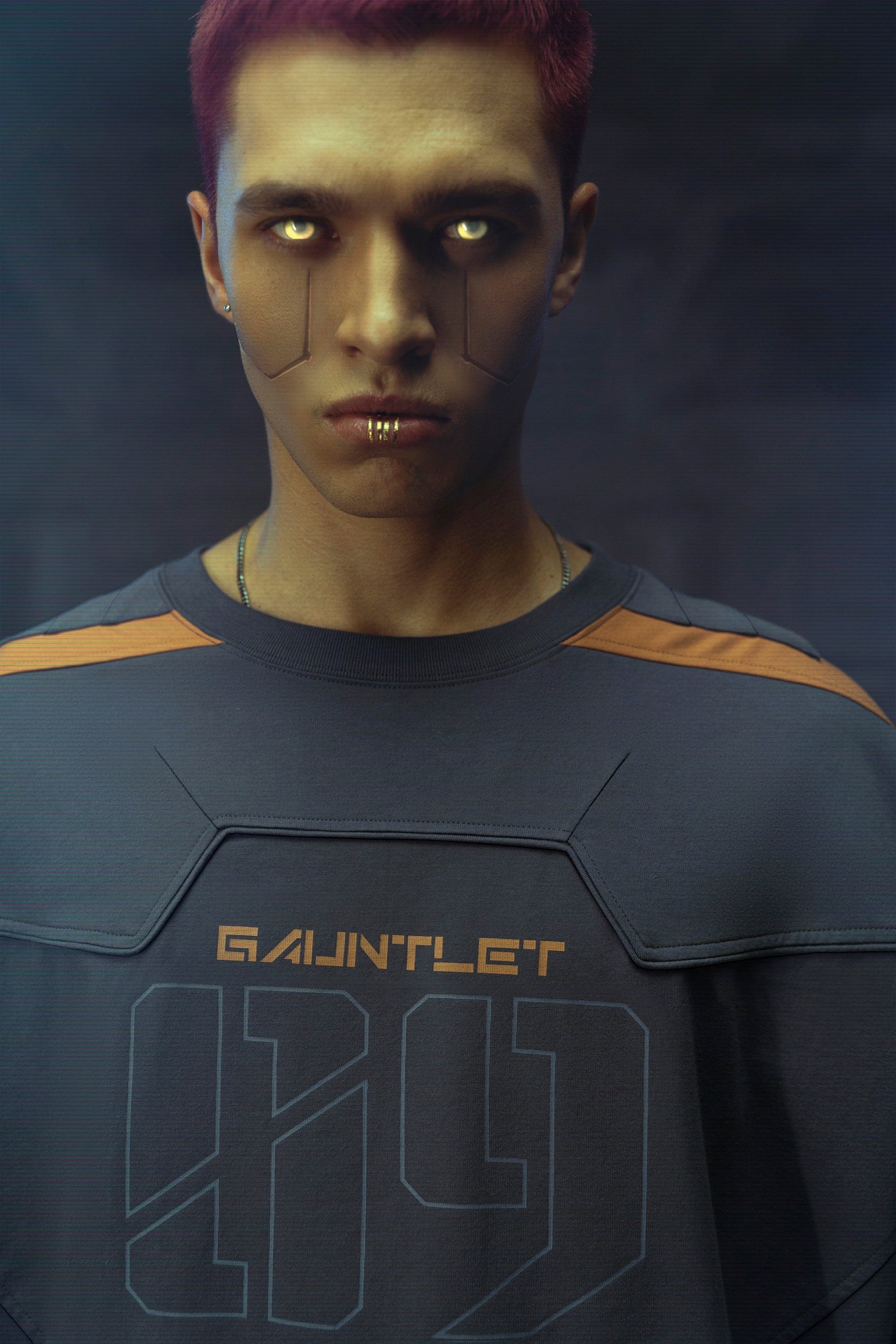 XIPHEVIL Modern Deconstructed Rivet Jersey Dark Orange, premium urban and streetwear designers apparel on PROJECTISR.com, XIPHEVIL