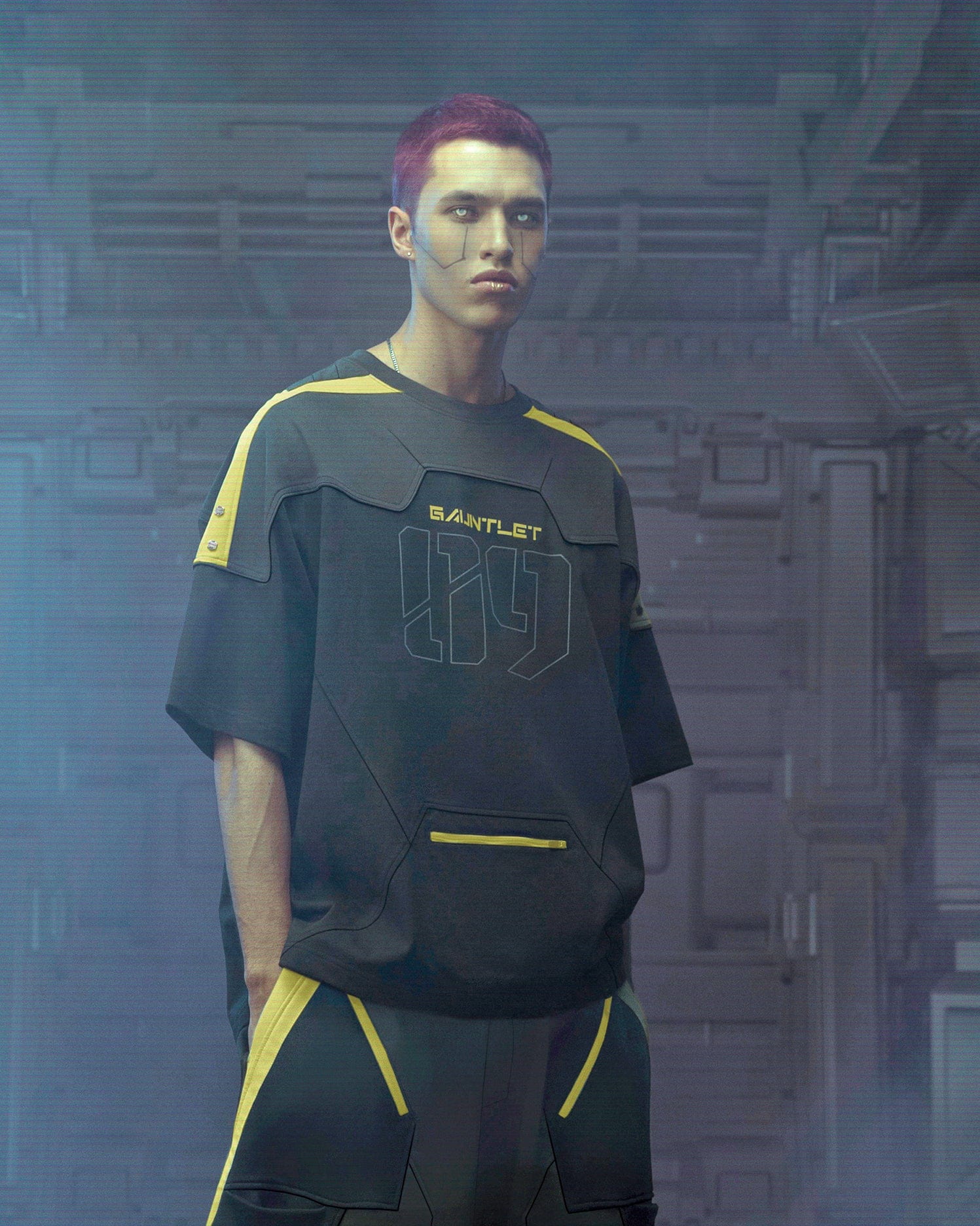 XIPHEVIL Modern Deconstructed Rivet Jersey Yellow, premium urban and streetwear designers apparel on PROJECTISR.com, XIPHEVIL