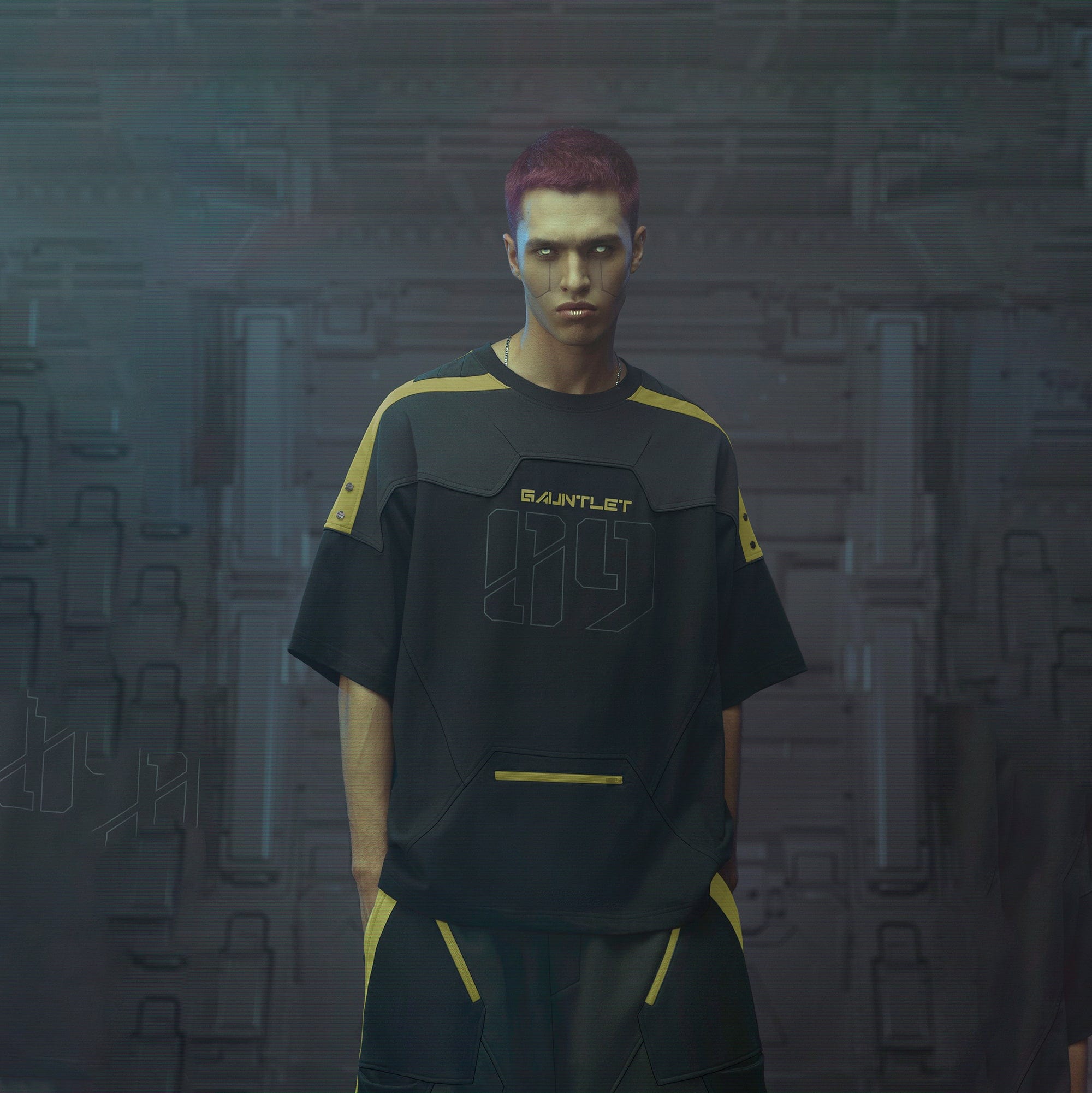 XIPHEVIL Modern Deconstructed Rivet Jersey Yellow, premium urban and streetwear designers apparel on PROJECTISR.com, XIPHEVIL