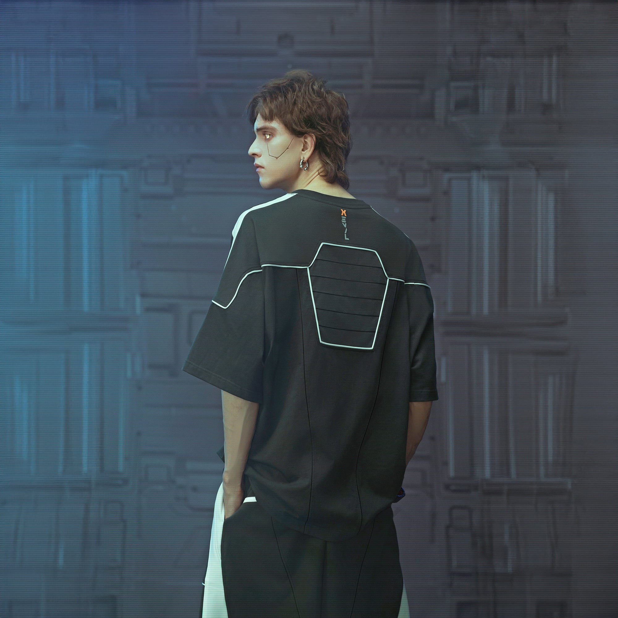 XIPHEVIL Modern Deconstructed Rivet Jersey Black, premium urban and streetwear designers apparel on PROJECTISR.com, XIPHEVIL