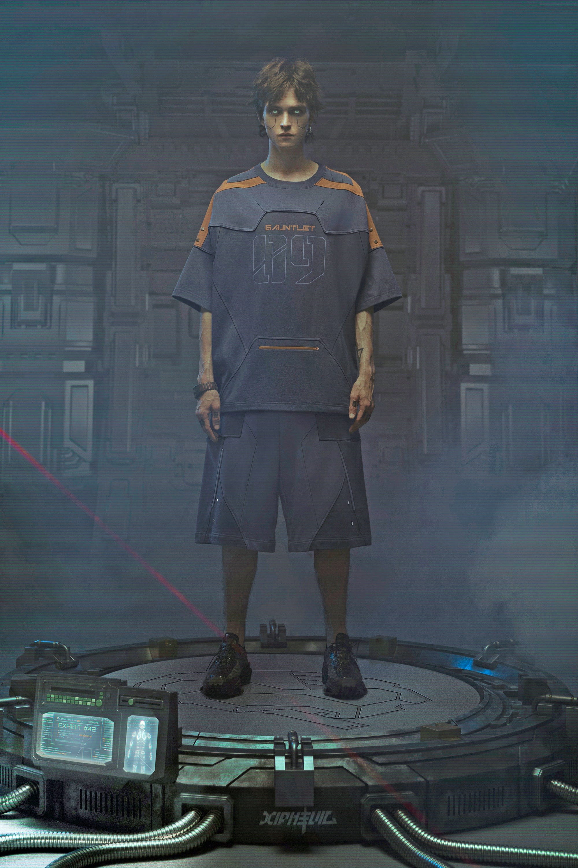 XIPHEVIL Modern Deconstructed Rivet Jersey Dark Orange, premium urban and streetwear designers apparel on PROJECTISR.com, XIPHEVIL