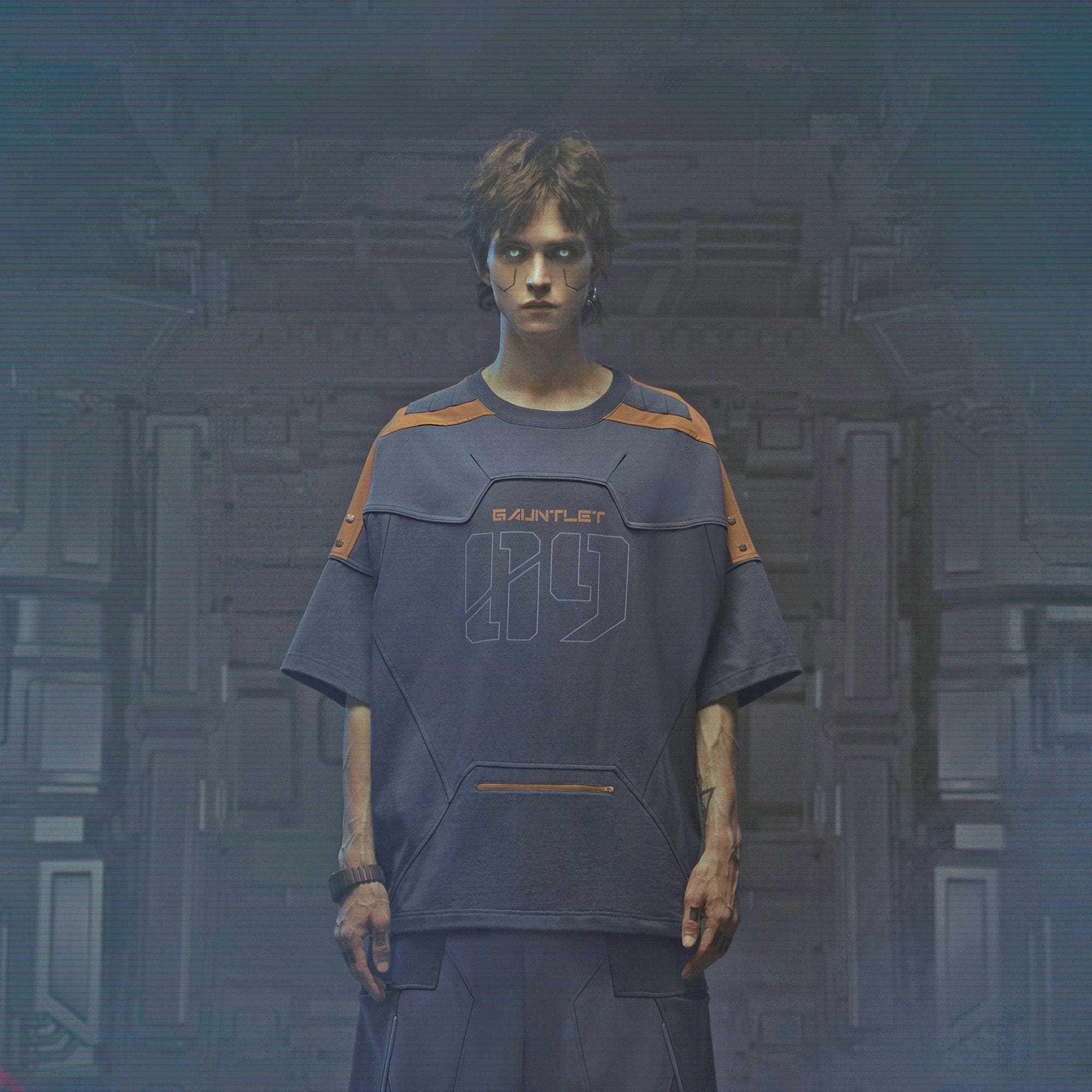 XIPHEVIL Modern Deconstructed Rivet Jersey Dark Orange, premium urban and streetwear designers apparel on PROJECTISR.com, XIPHEVIL