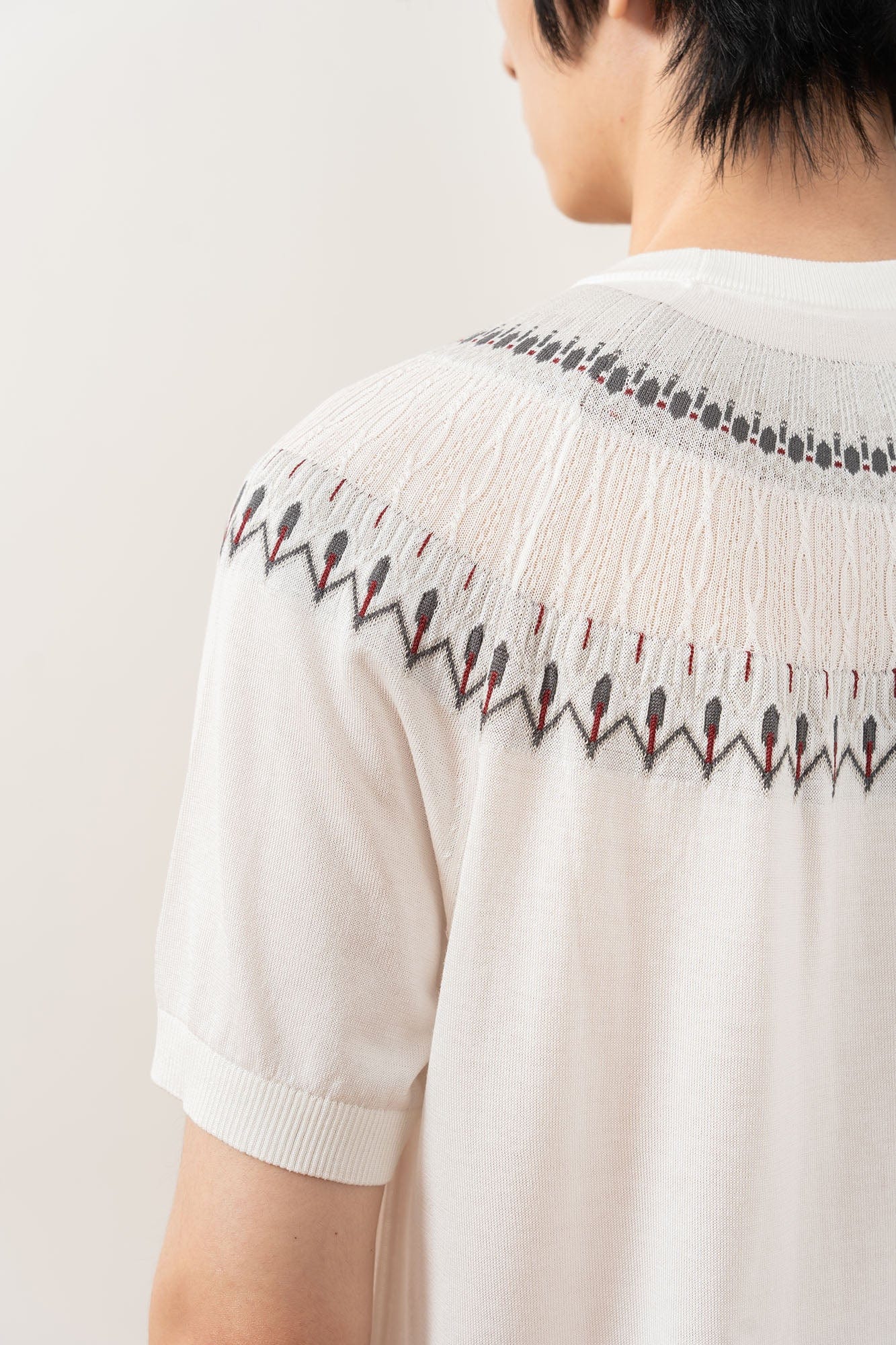 MOITIEDEPETALE Fair Isle Jacquard Tee, premium urban and streetwear designers apparel on PROJECTISR.com, MOITIEDEPETALE