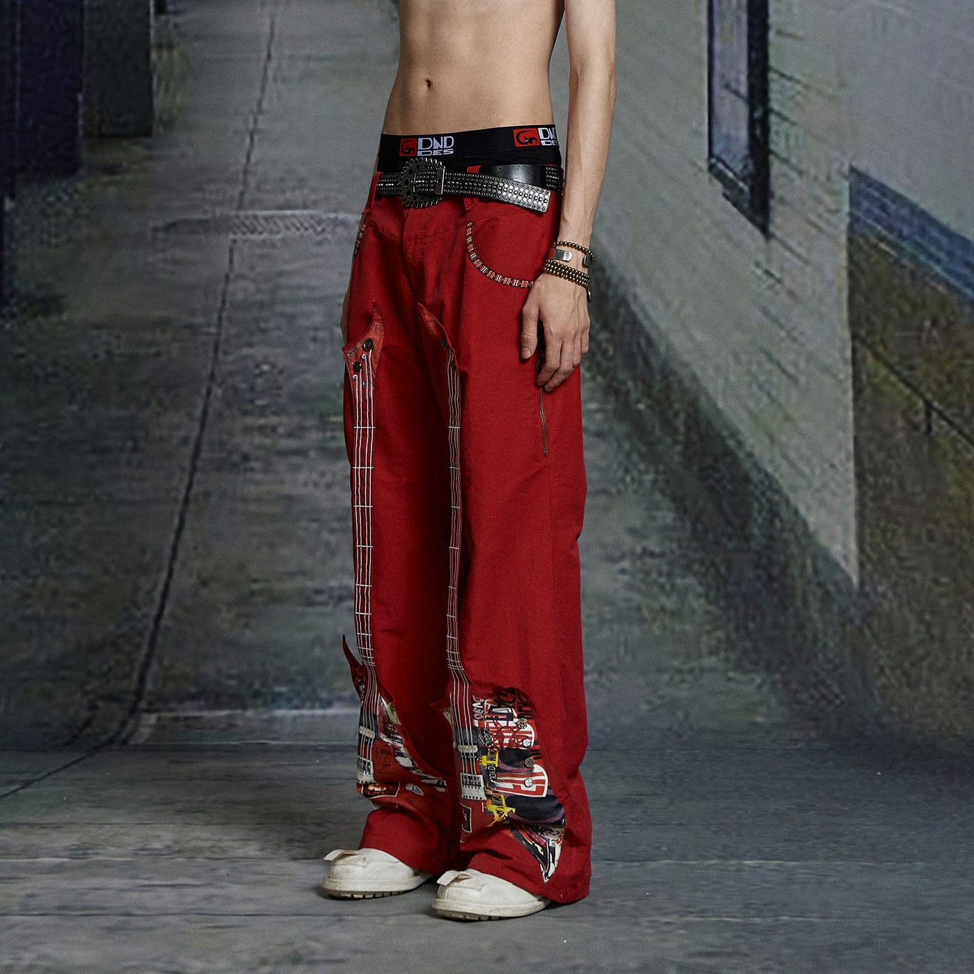 DND4DES The Bass Pants Red, premium urban and streetwear designers apparel on PROJECTISR.com, DND4DES