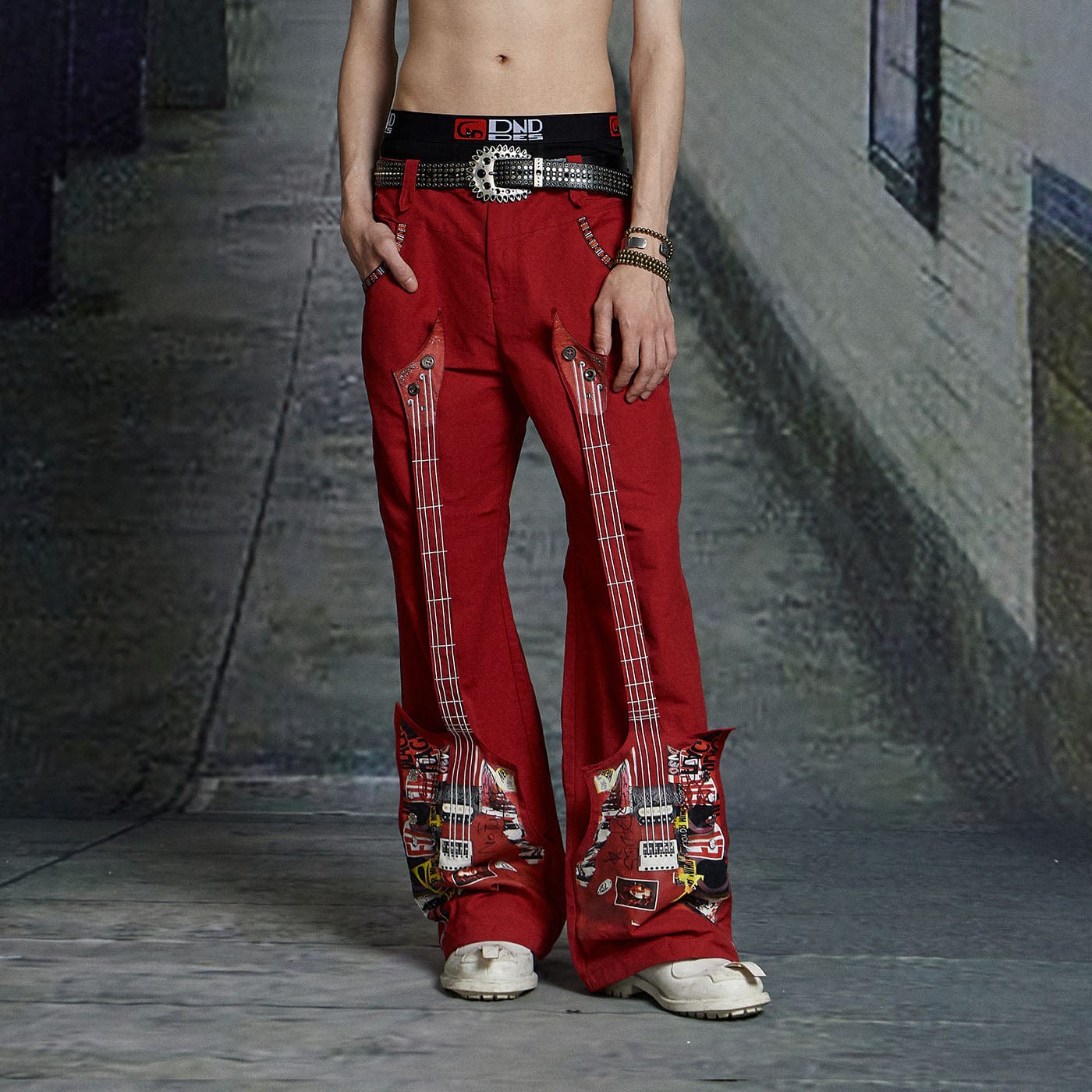 DND4DES The Bass Pants Red, premium urban and streetwear designers apparel on PROJECTISR.com, DND4DES