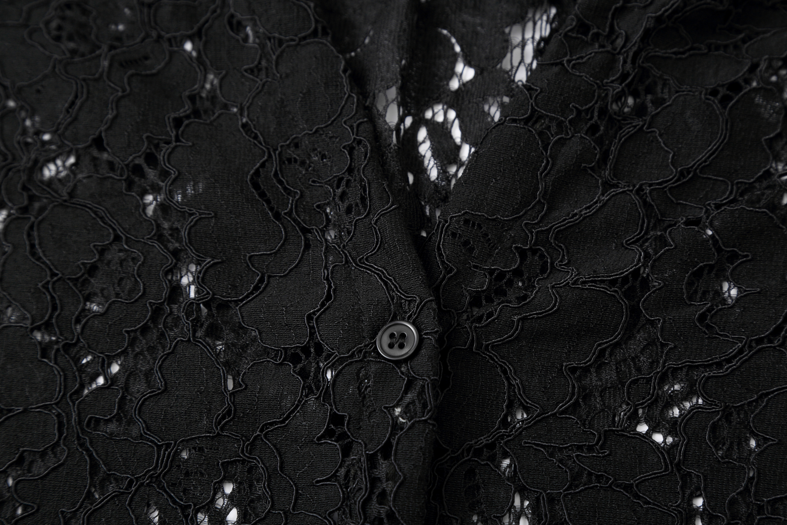 CLP Floral Lace Tie-Neck Shirt