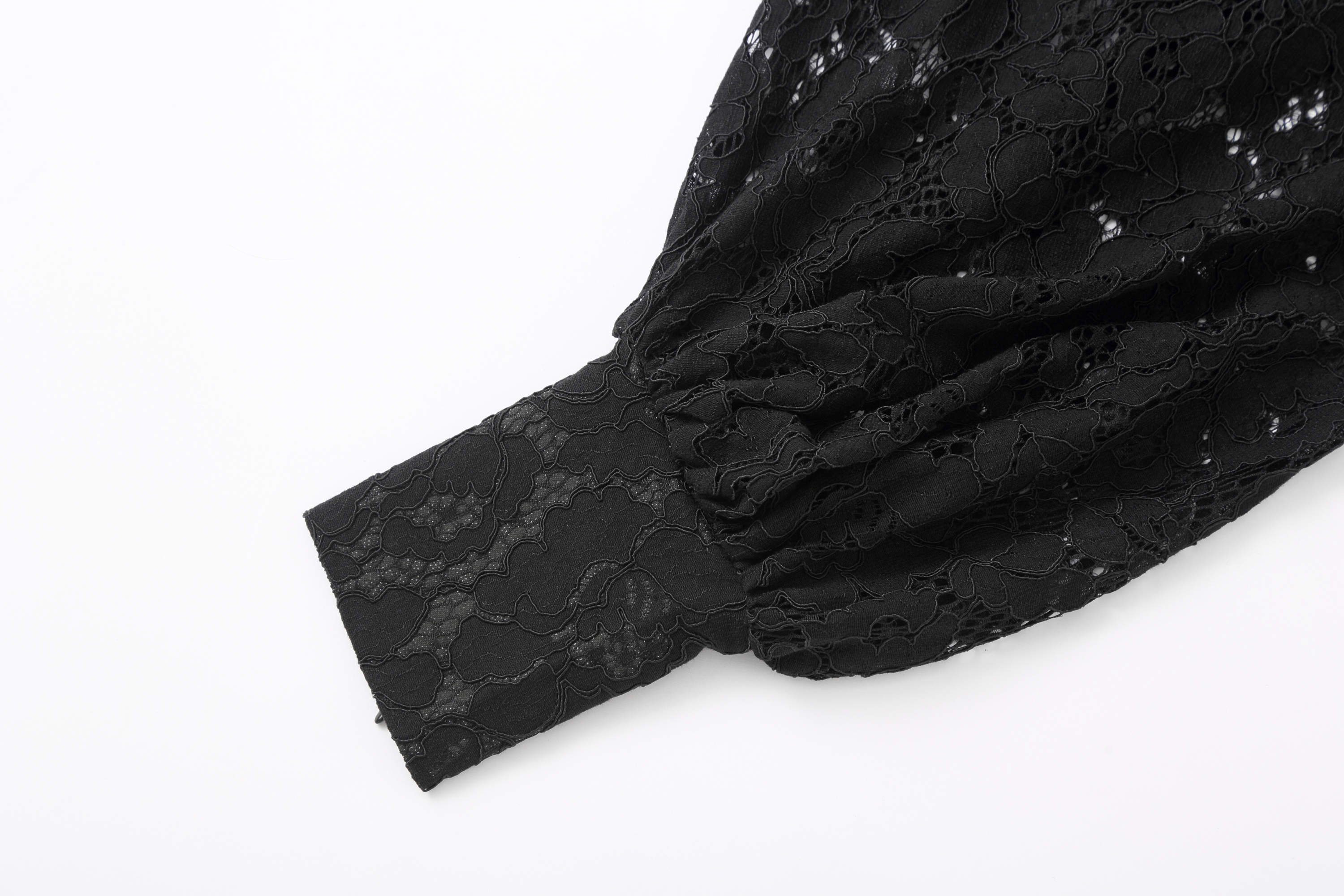 CLP Floral Lace Tie-Neck Shirt