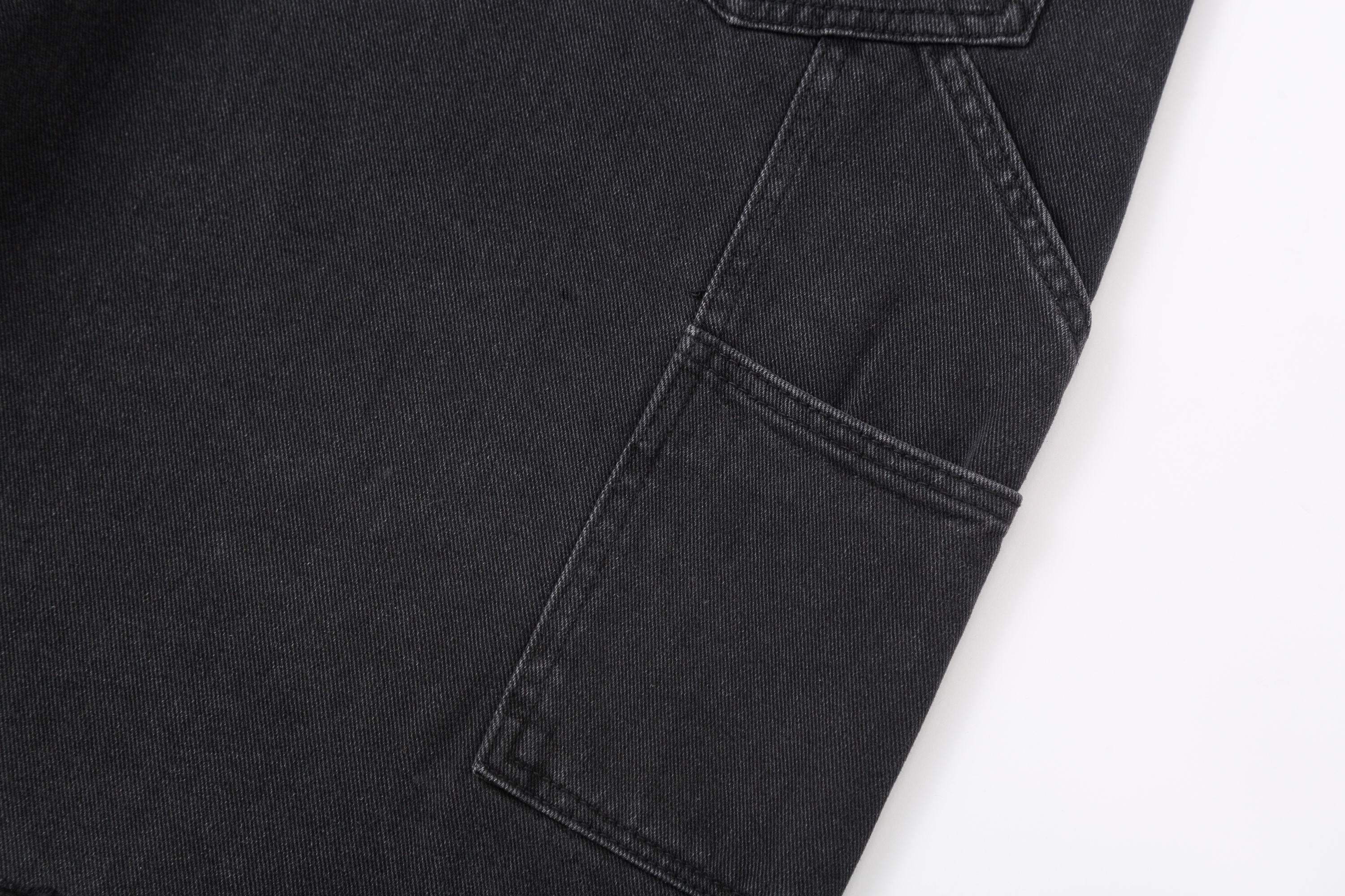 CLP Retro Washed Raw Edge Paneled Shorts