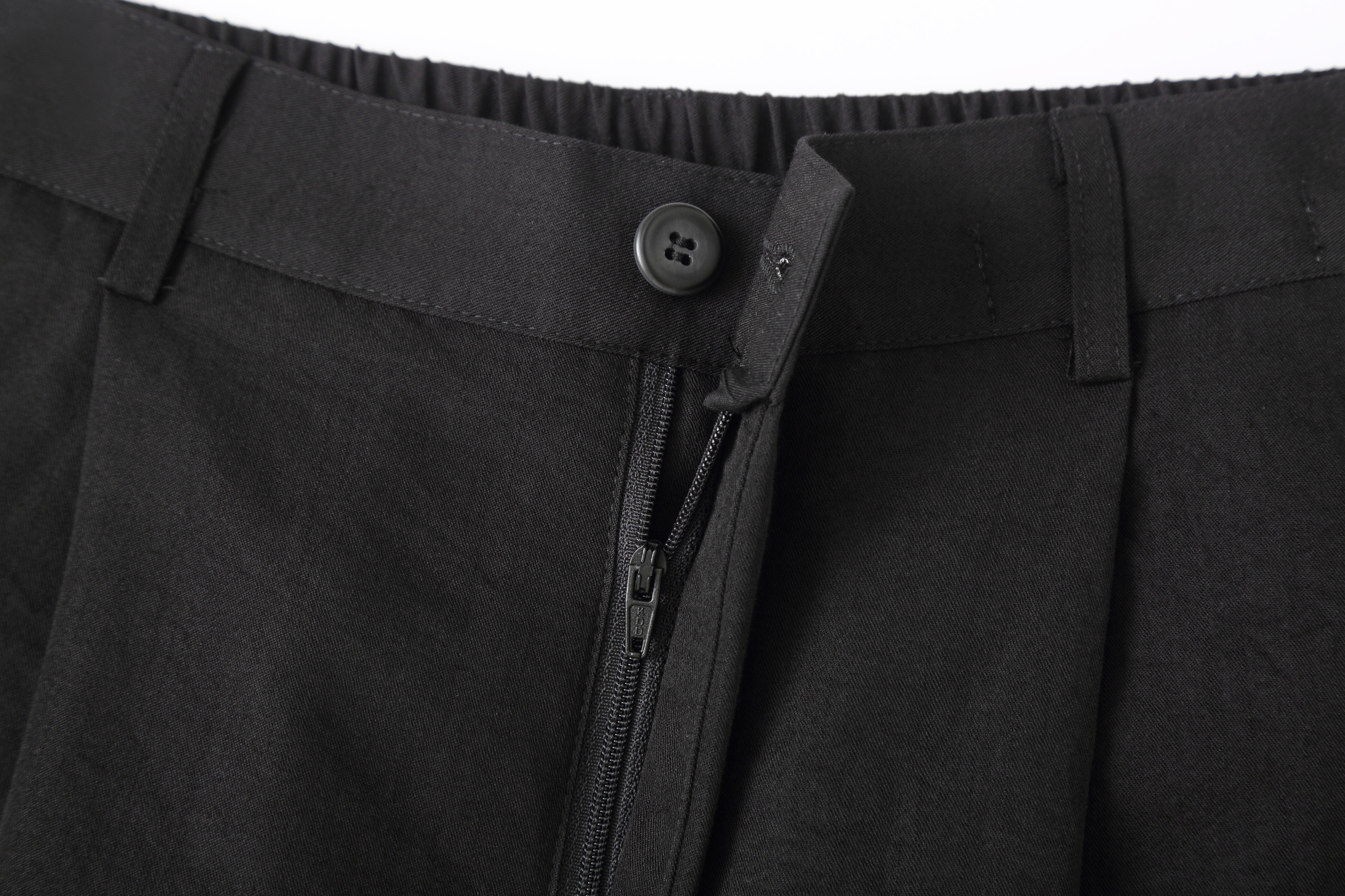 CLP Draped Elastic-Waist Curved Trousers