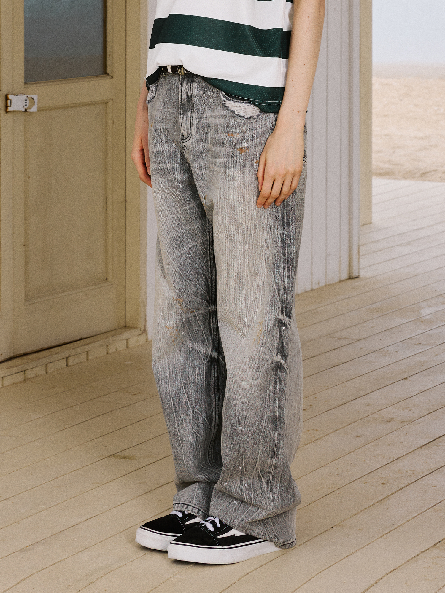 IN EXISTENCE Selvedge Slub Yarn Straight-Leg Jeans