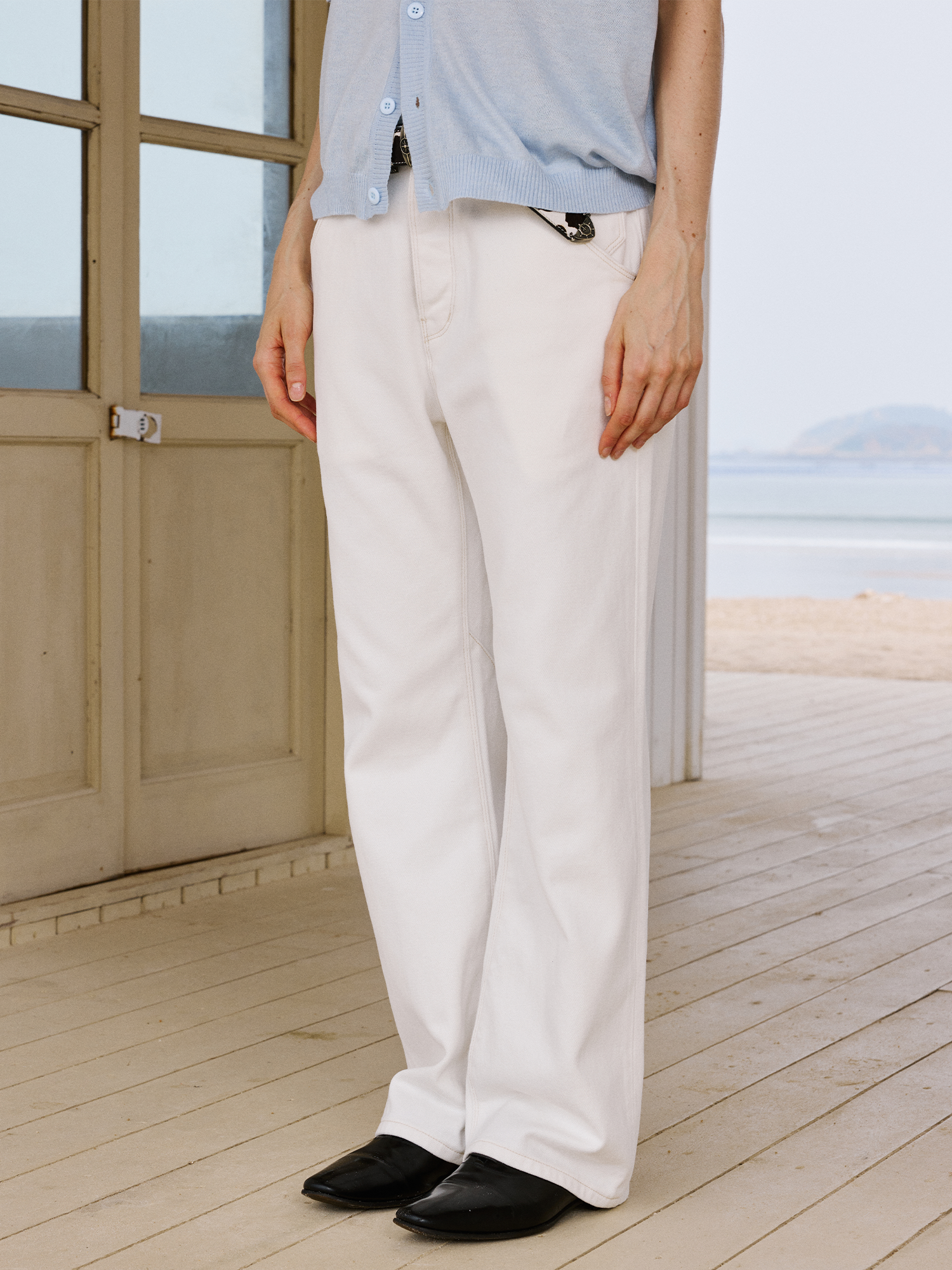 IN EXISTENCE Minimal Straight-Leg Denim Pants