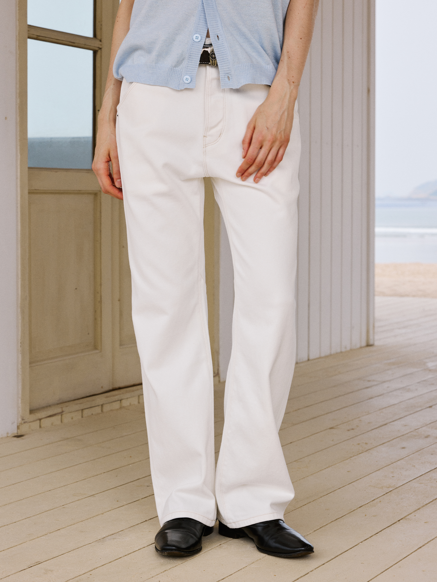 IN EXISTENCE Minimal Straight-Leg Denim Pants