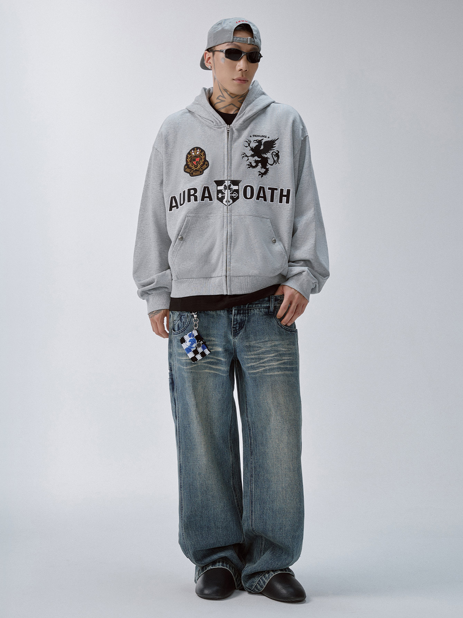 F2CE Crest Emblem Patch Zip-Up Hoodie