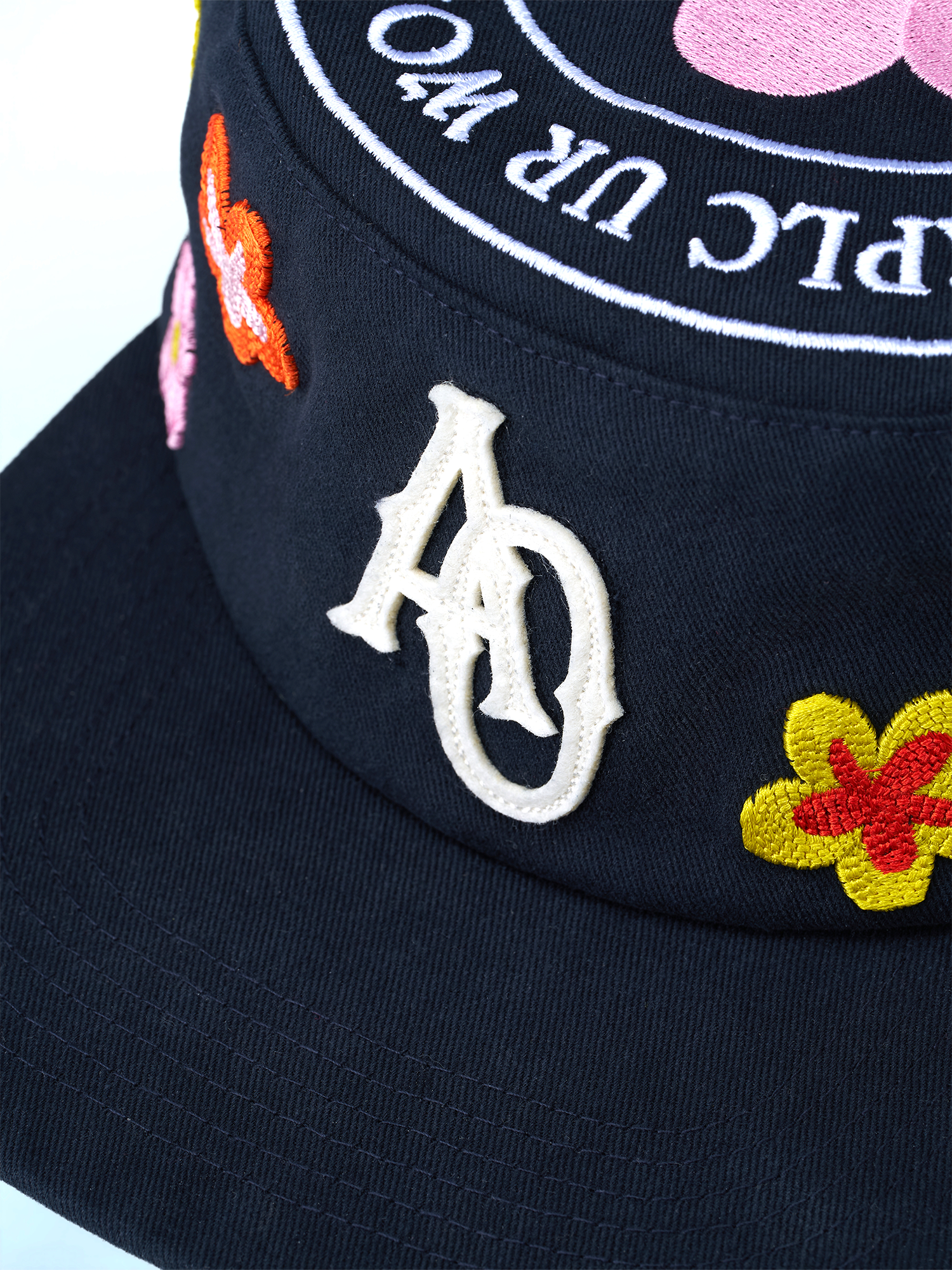 SANB Floral Embroidered Pillbox Cap