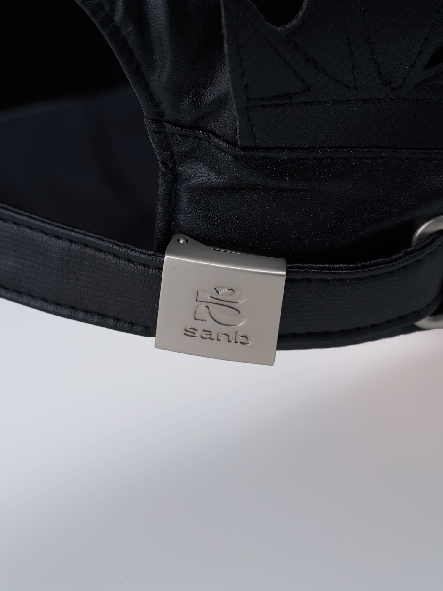 SANB Faux Leather Horned Baseball Cap