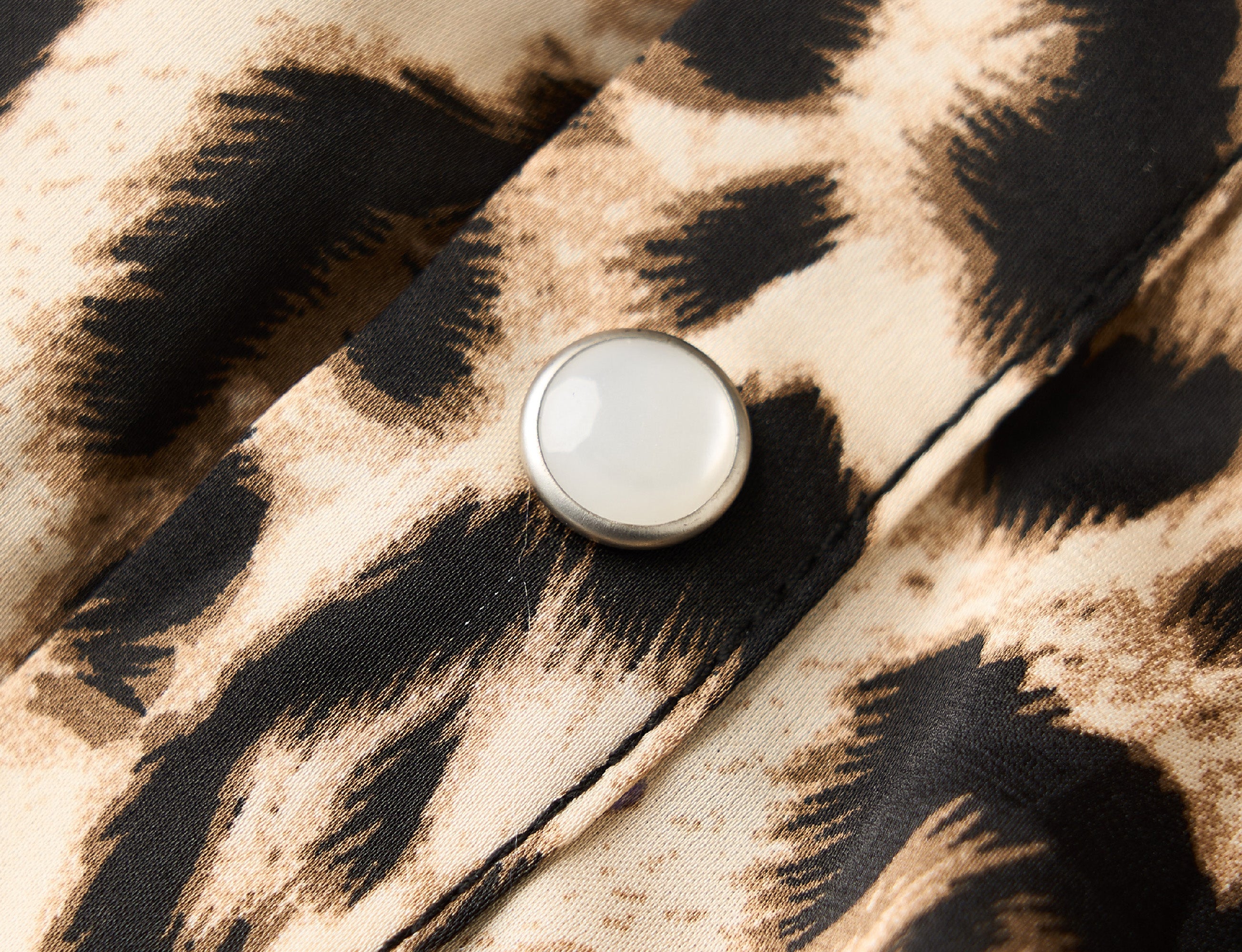 STEEPC Leopard Pearl Embellished Boxy Shirt, premium urban and streetwear designers apparel on PROJECTISR.com, STEEPC