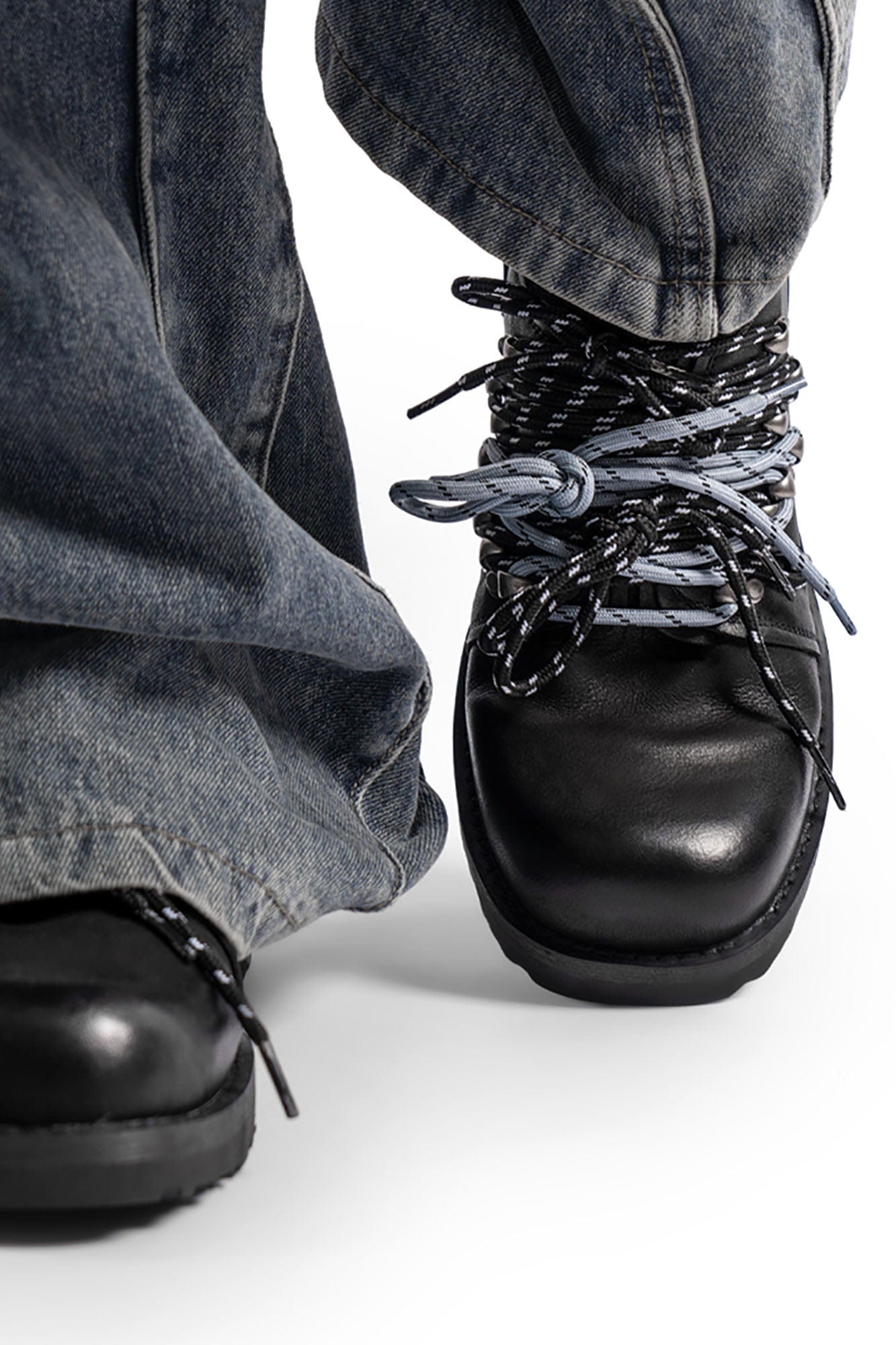 REWRITE Contrast Rope-Laced Leather Derby Shoes, premium urban and streetwear designers apparel on PROJECTISR.com, REWRITE