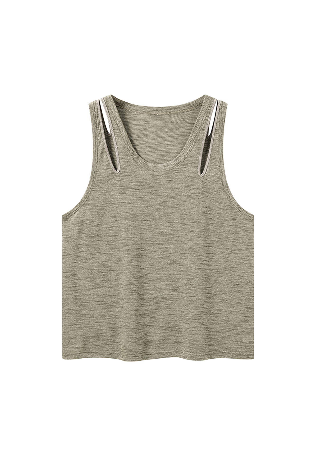 ALVNG AR ANTS Essential Shoulder Slit Knit Tank Top