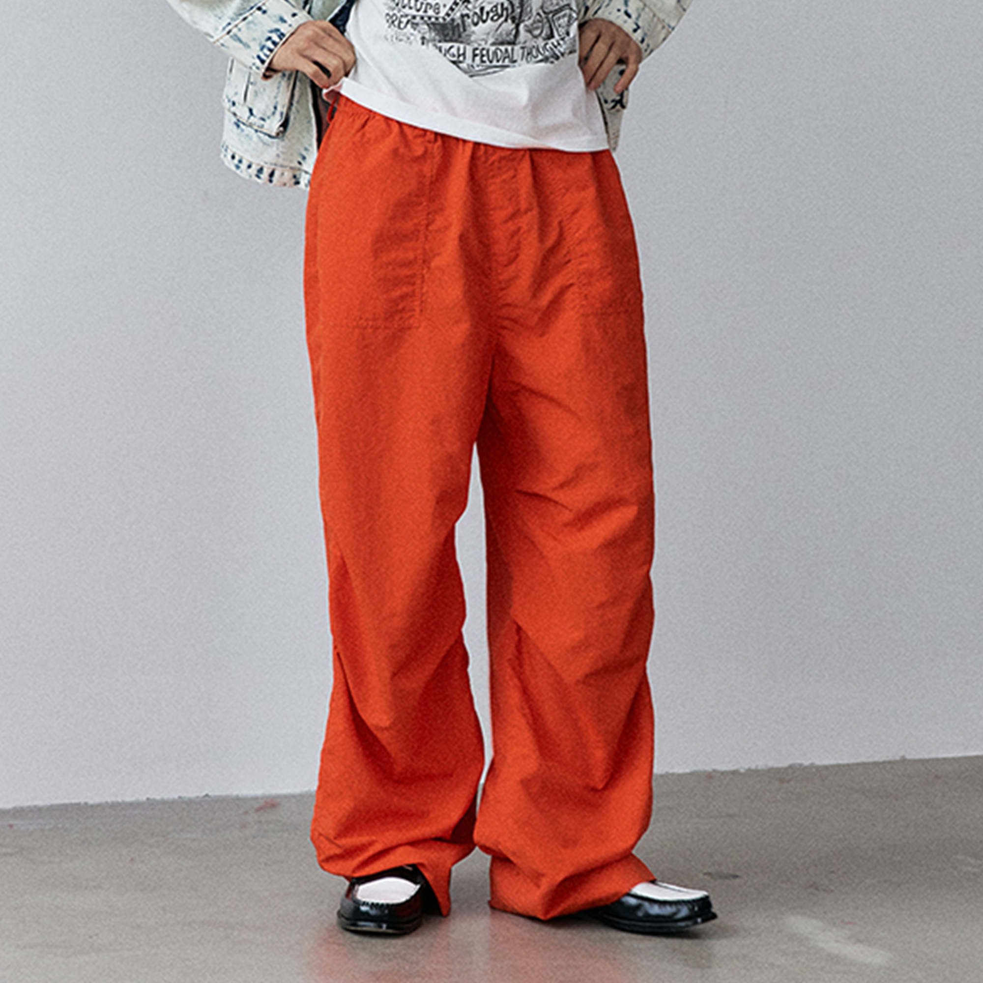 NIANJIUYIKOUER Nylon Paratrooper Straight-Leg Pants, premium urban and streetwear designers apparel on PROJECTISR.com, NIANJIUYIKOUER