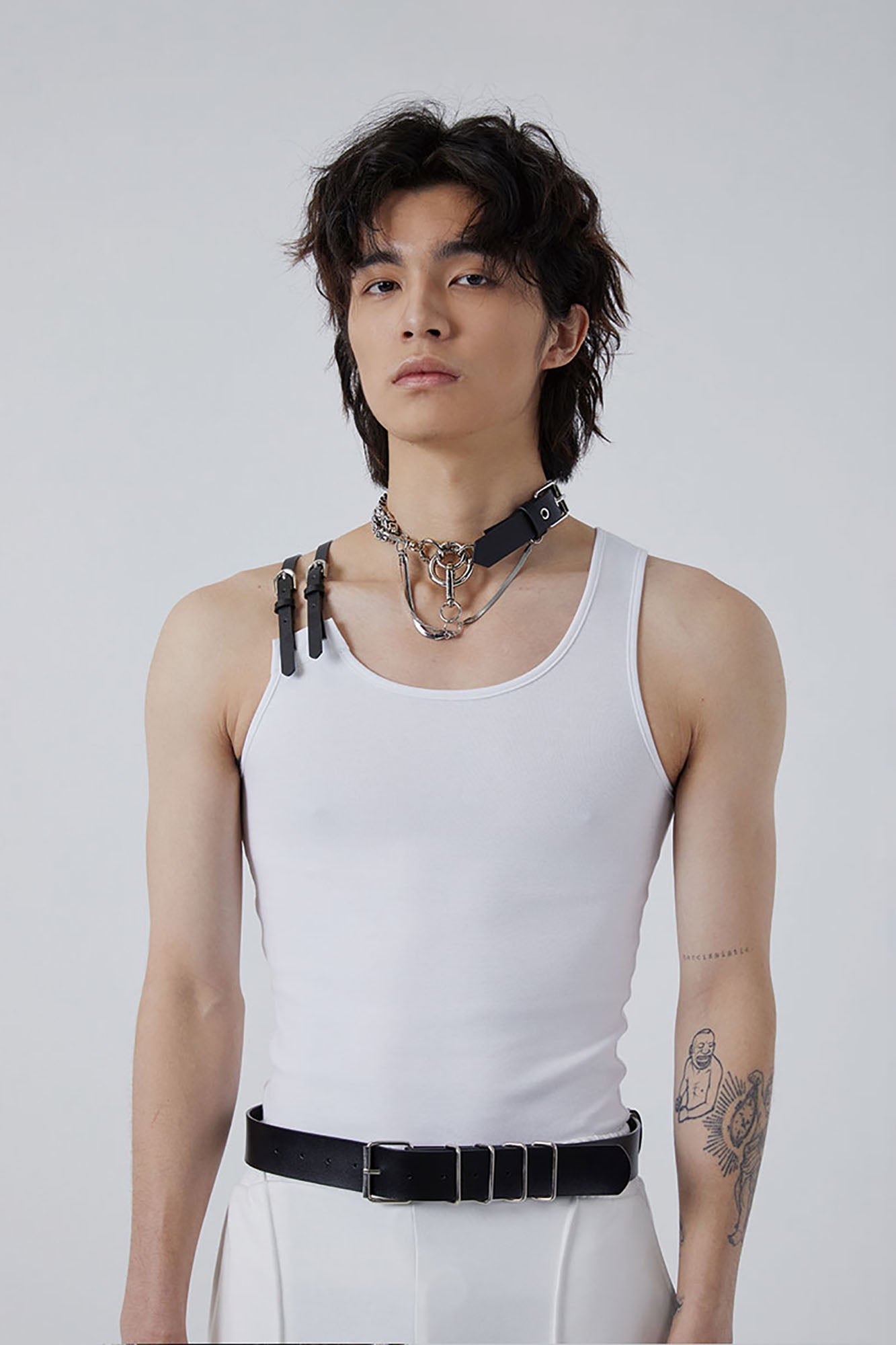 TUIMU Buckle Strap Ribbed Tank Top, premium urban and streetwear designers apparel on PROJECTISR.com, TUIMU