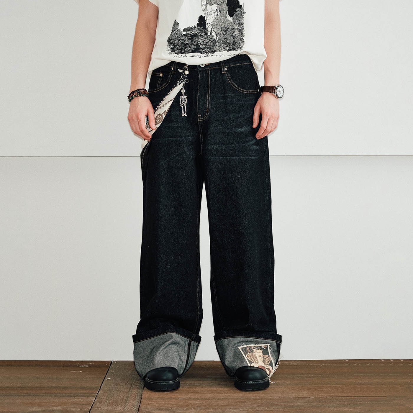 KREATE Patchwork Denim Pants, premium urban and streetwear designers apparel on PROJECTISR.com, KREATE