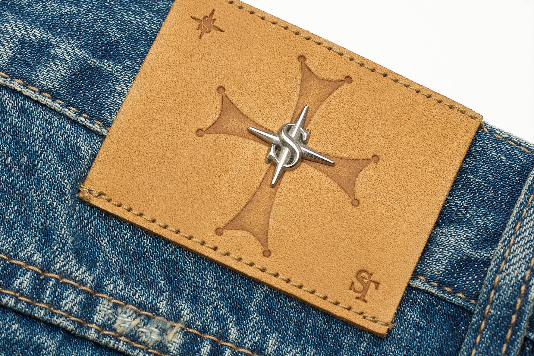 STEEPC Washed Rippled Straight-Leg Jeans, premium urban and streetwear designers apparel on PROJECTISR.com, STEEPC