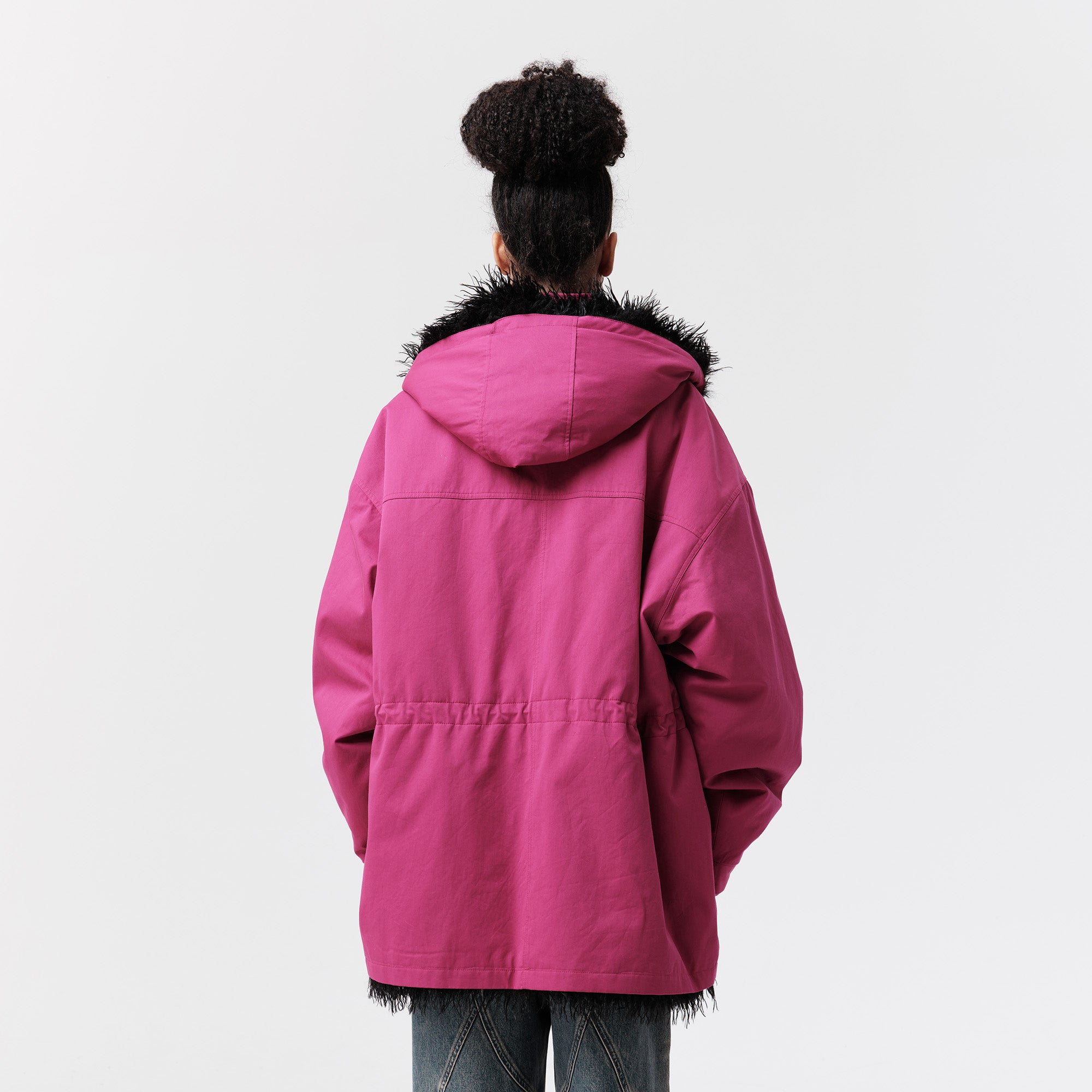VANN VALRENCE Detachable Hood Faux-Fur Collar Parka