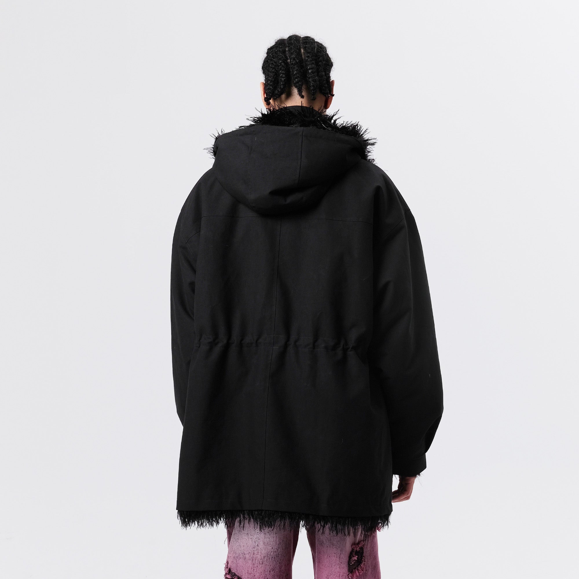 VANN VALRENCE Detachable Hood Faux-Fur Collar Parka