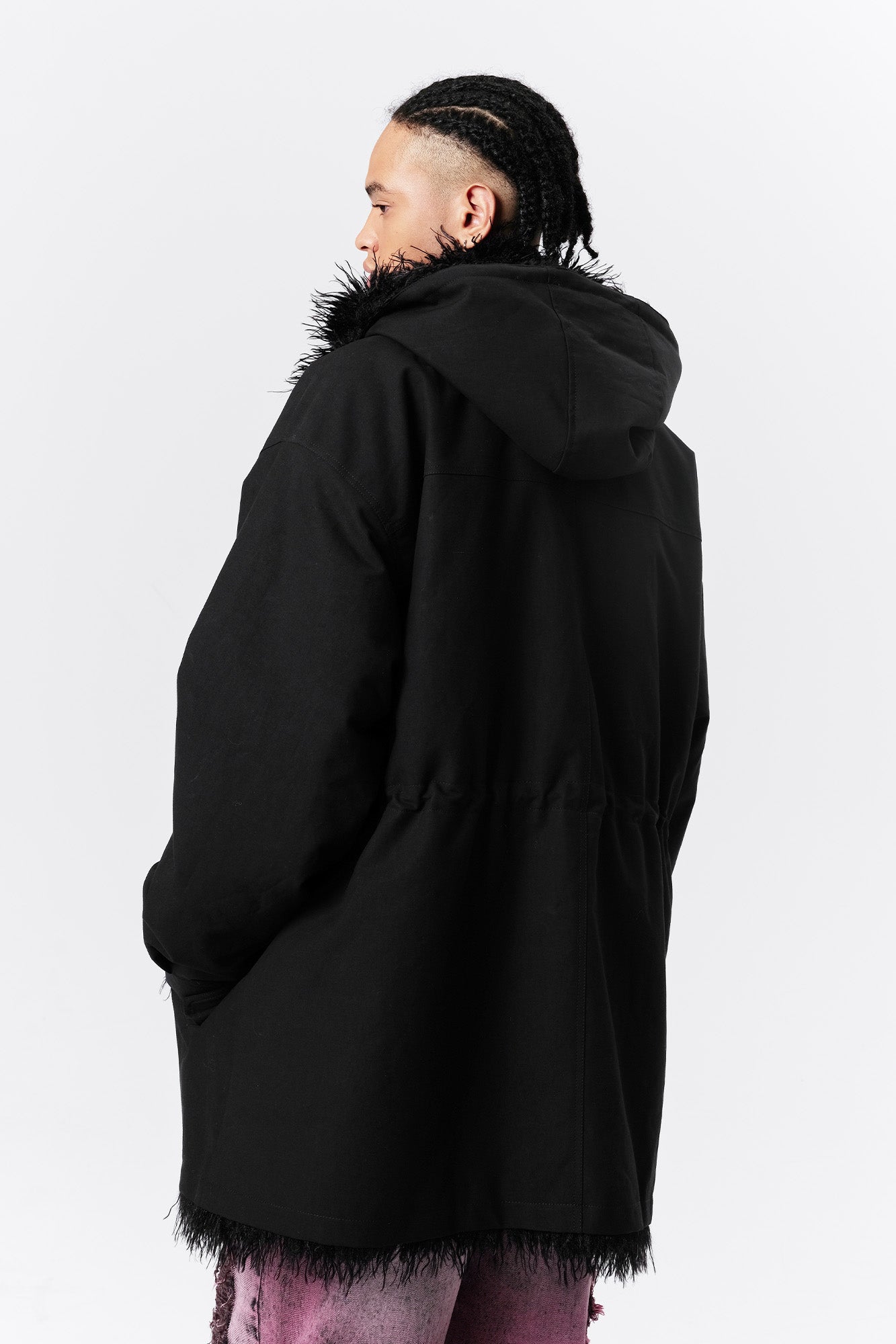 VANN VALRENCE Detachable Hood Faux-Fur Collar Parka
