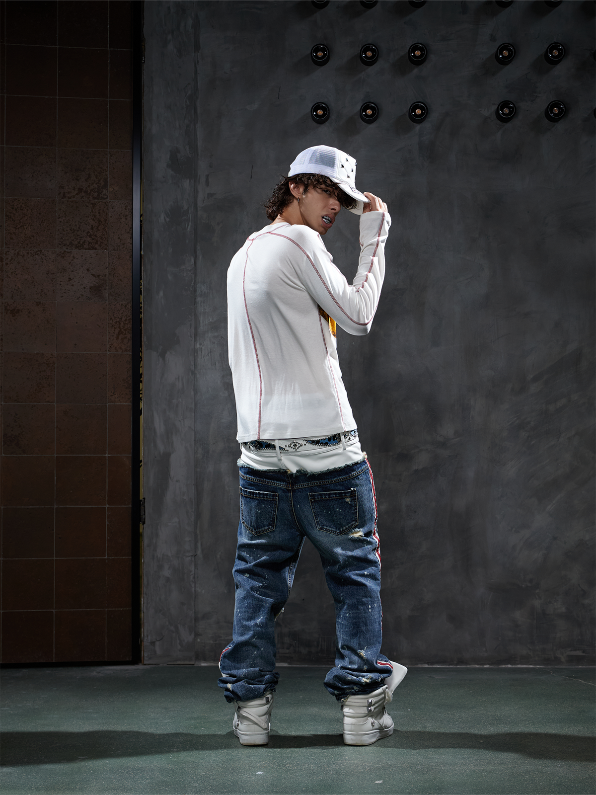 DND4DES Opium Graphic Slim Wool-Blend Long-Sleeve Tee