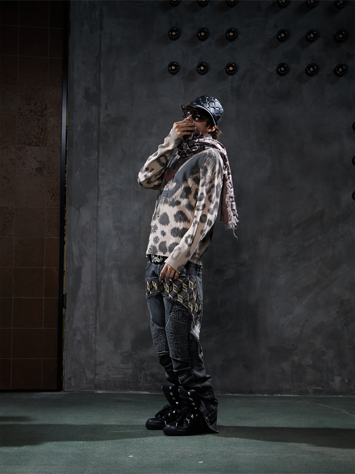 DND4DES Leopard Full-Print Oversized Cardigan