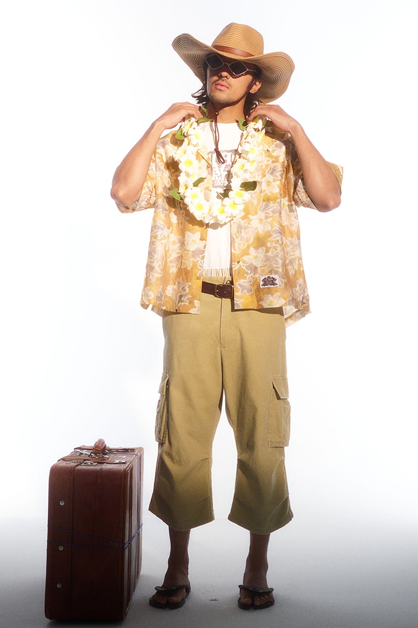 TRECLUB Floral Full-Print Cuban Half Shirt, premium urban and streetwear designers apparel on PROJECTISR.com, TRECLUB