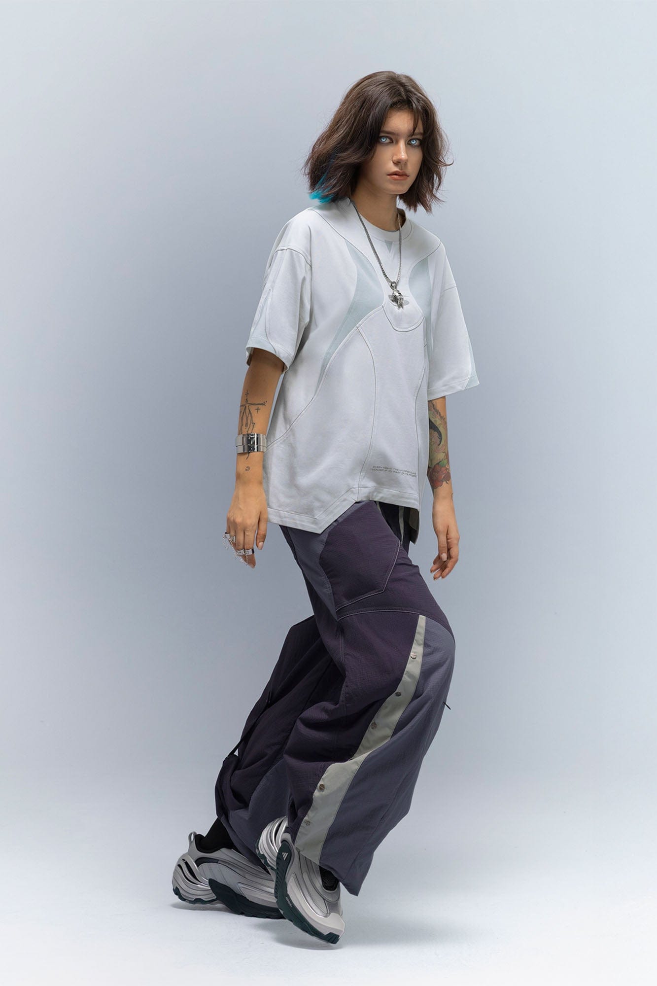 XIPHEVIL Curve Spliced Quick-Dry Sorona T-Shirt Ice