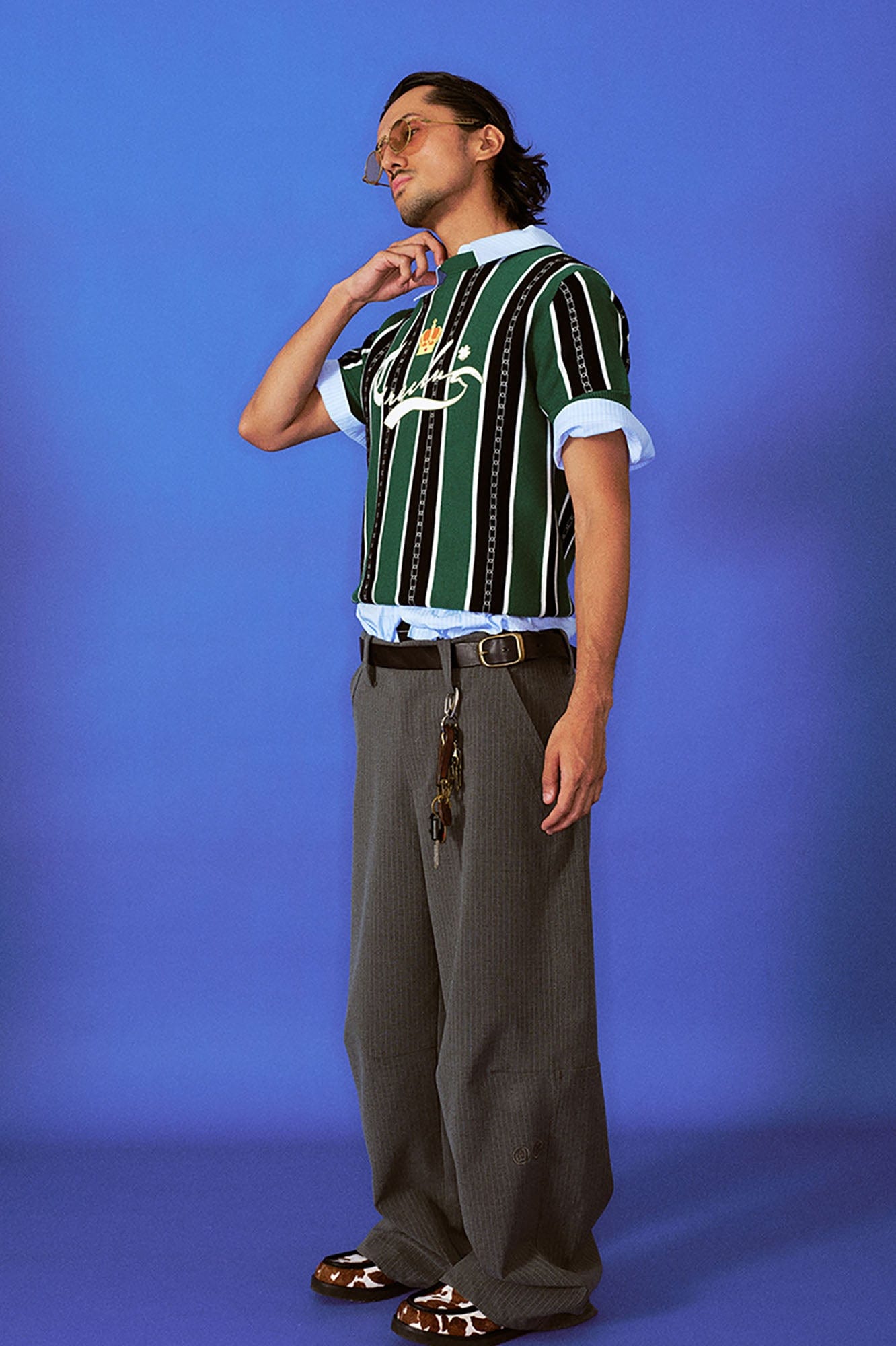 TRECLUB Retro Chain Stripe Knit T-Shirt, premium urban and streetwear designers apparel on PROJECTISR.com, TRECLUB
