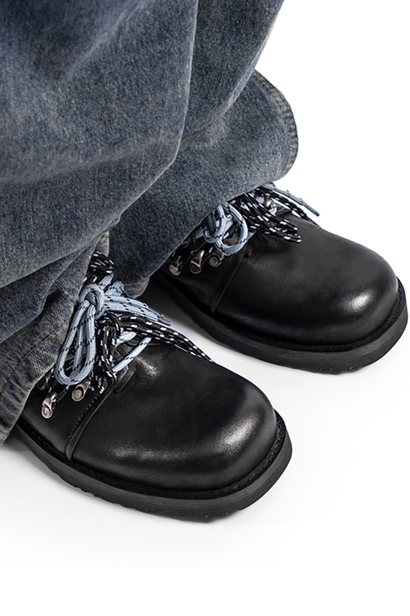 REWRITE Contrast Rope-Laced Leather Derby Shoes, premium urban and streetwear designers apparel on PROJECTISR.com, REWRITE